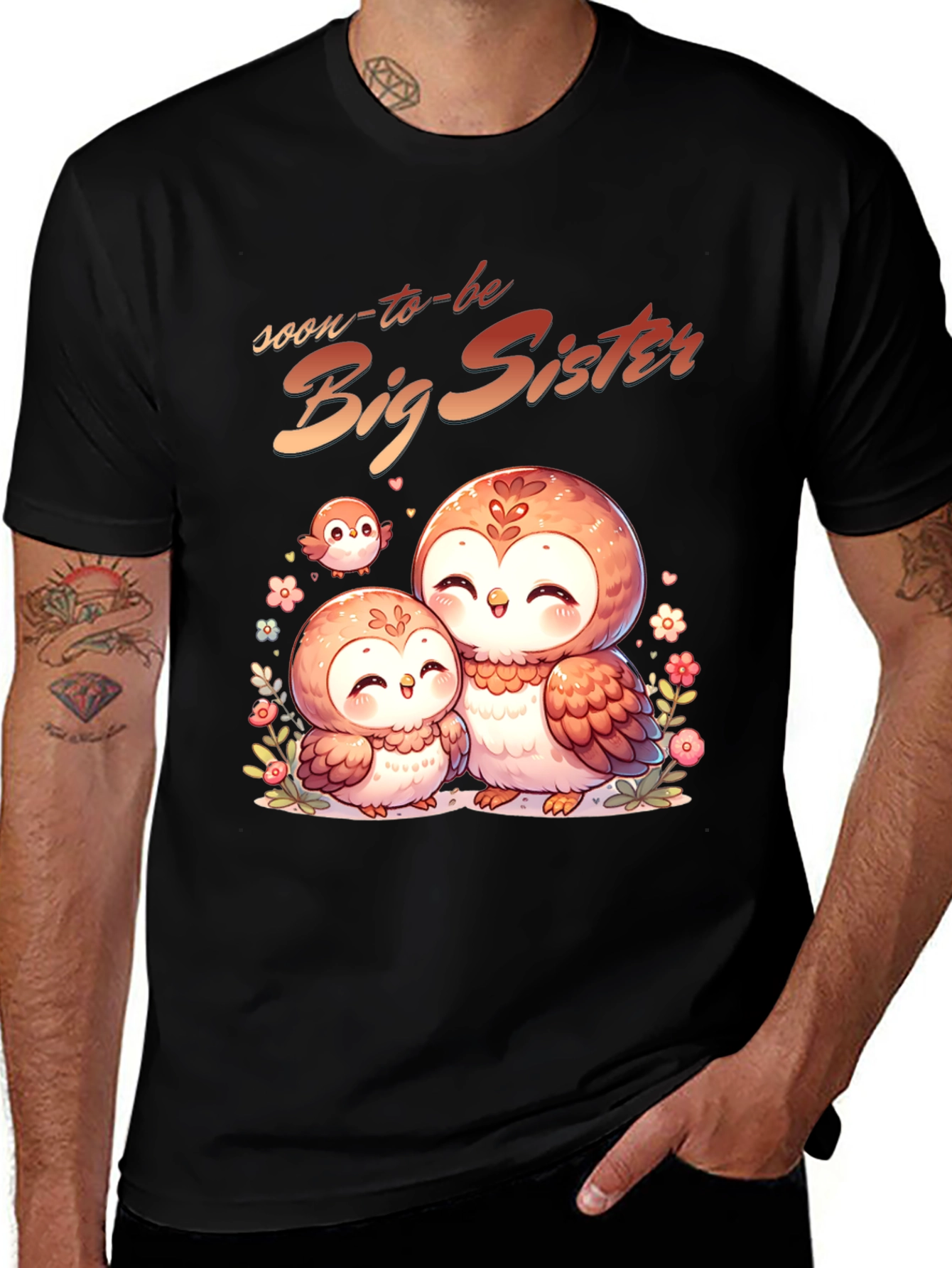 Soon-to-be Big Sister Owl Graphic Tee