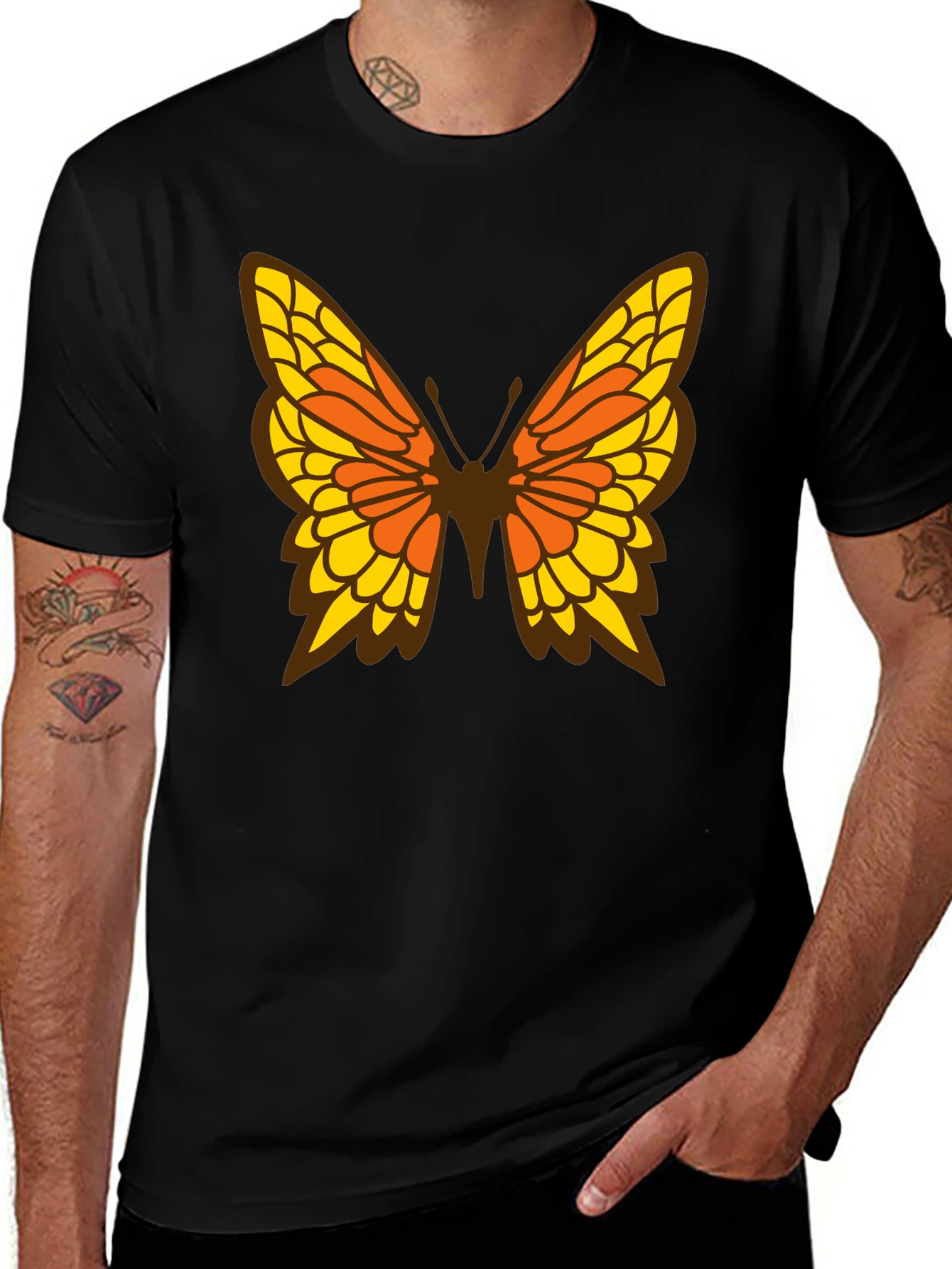 Variant 13 of Butterfly Graphic T-Shirt - Stylish Crew Neck Tee