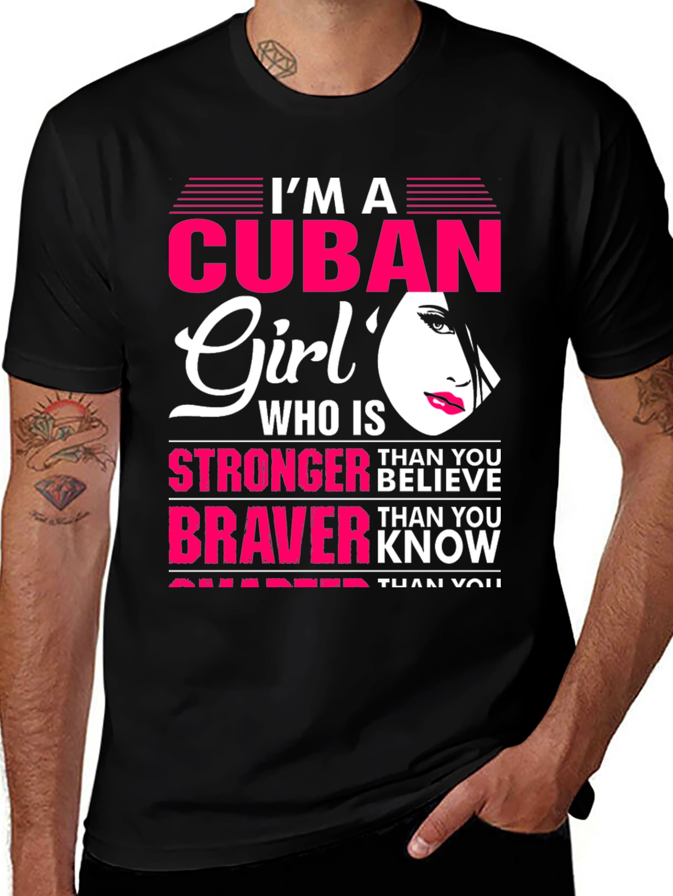 Cuban Girl Graphic T-Shirt - Stronger, Braver, Smarter