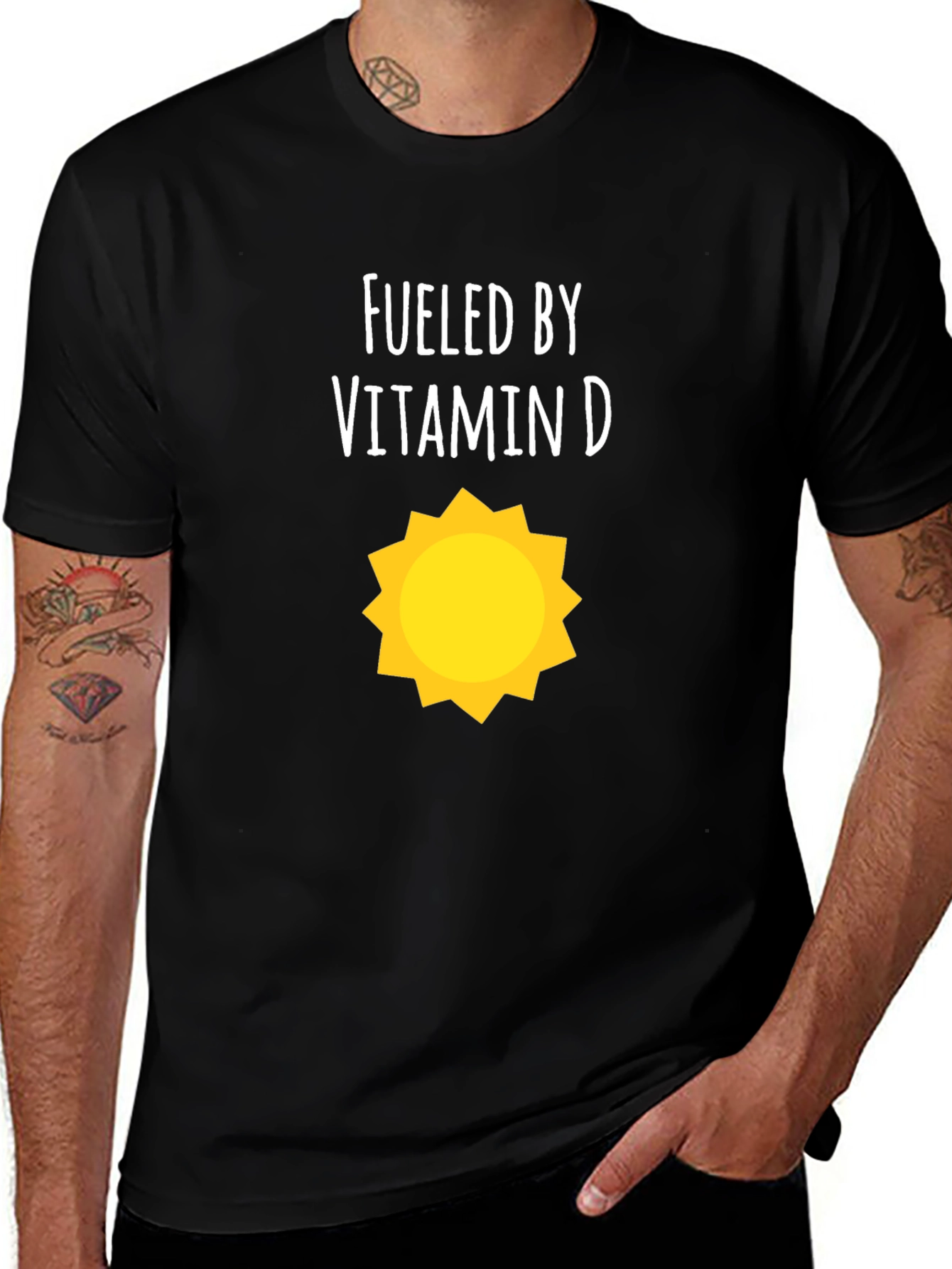 Variant 17 of Fueled By Vitamin D Black Graphic T-Shirt