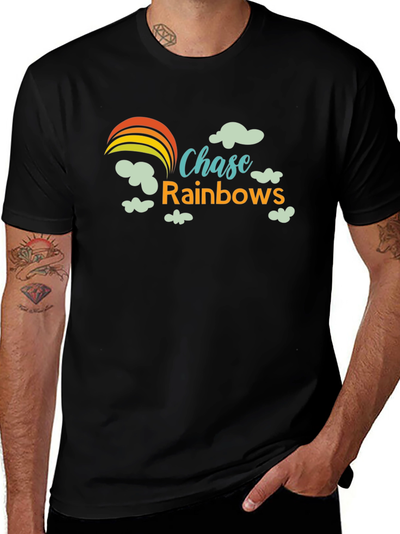 Variant 25 of Chase Rainbows Graphic Tee - Black Cotton T-Shirt
