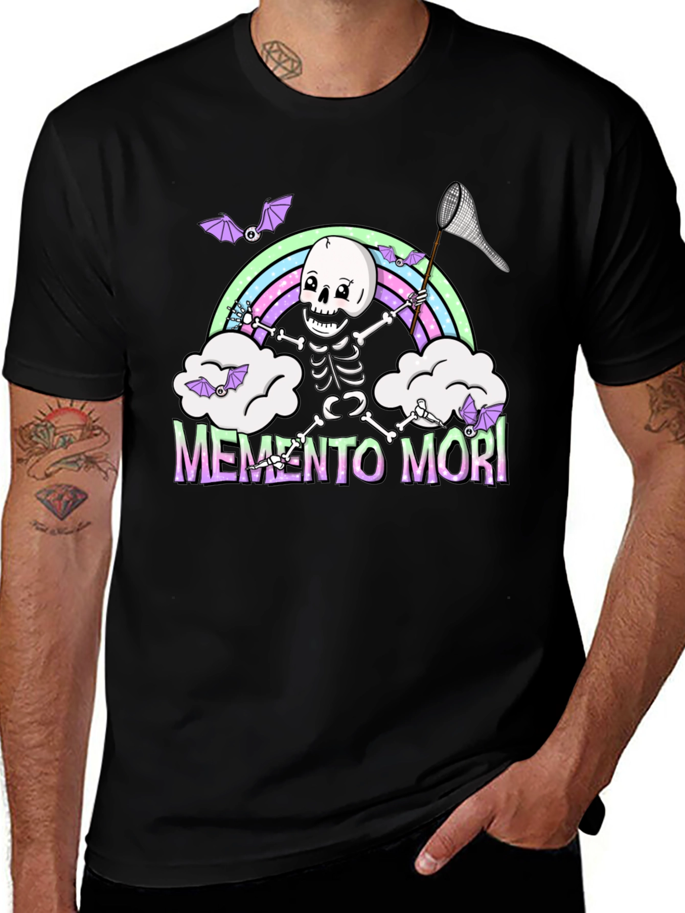Variant 16 of Memento Mori Skeleton Rainbow T-Shirt