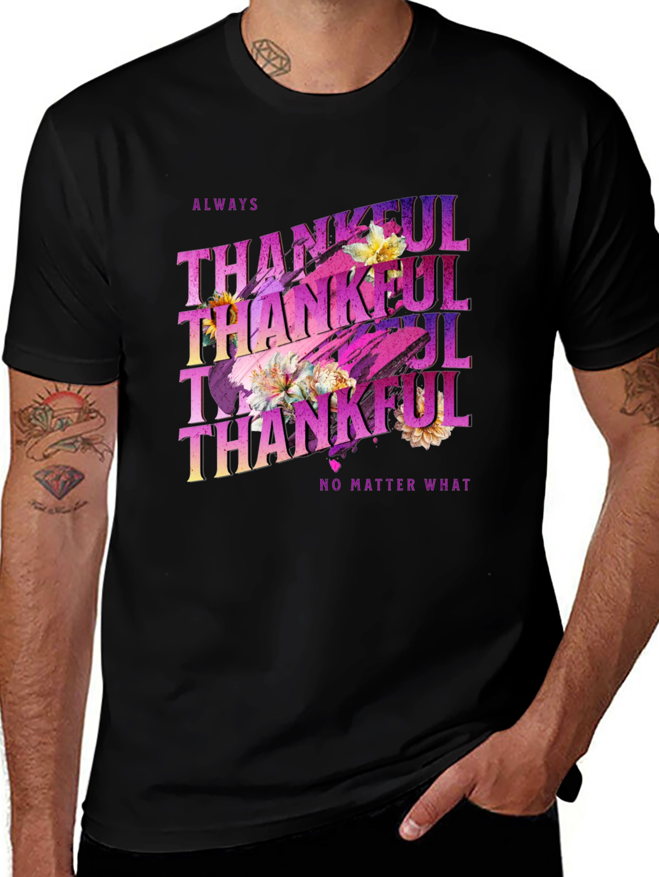 Variant 19 of Always Thankful Floral T-Shirt