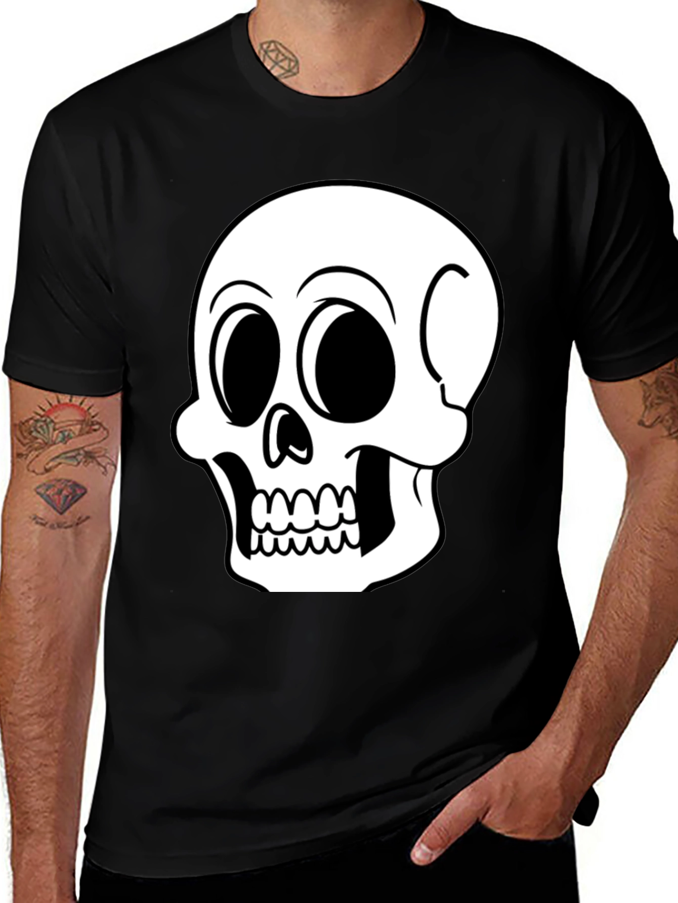 Variant 14 of Skull Graphic Black T-Shirt