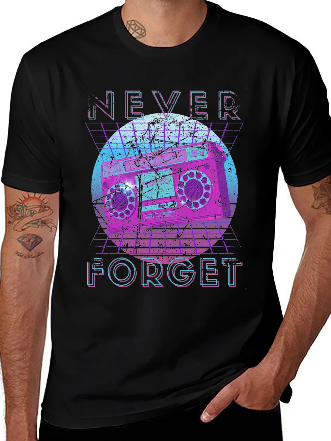 Variant 2 of Retro Cassette Tape T-Shirt - Never Forget