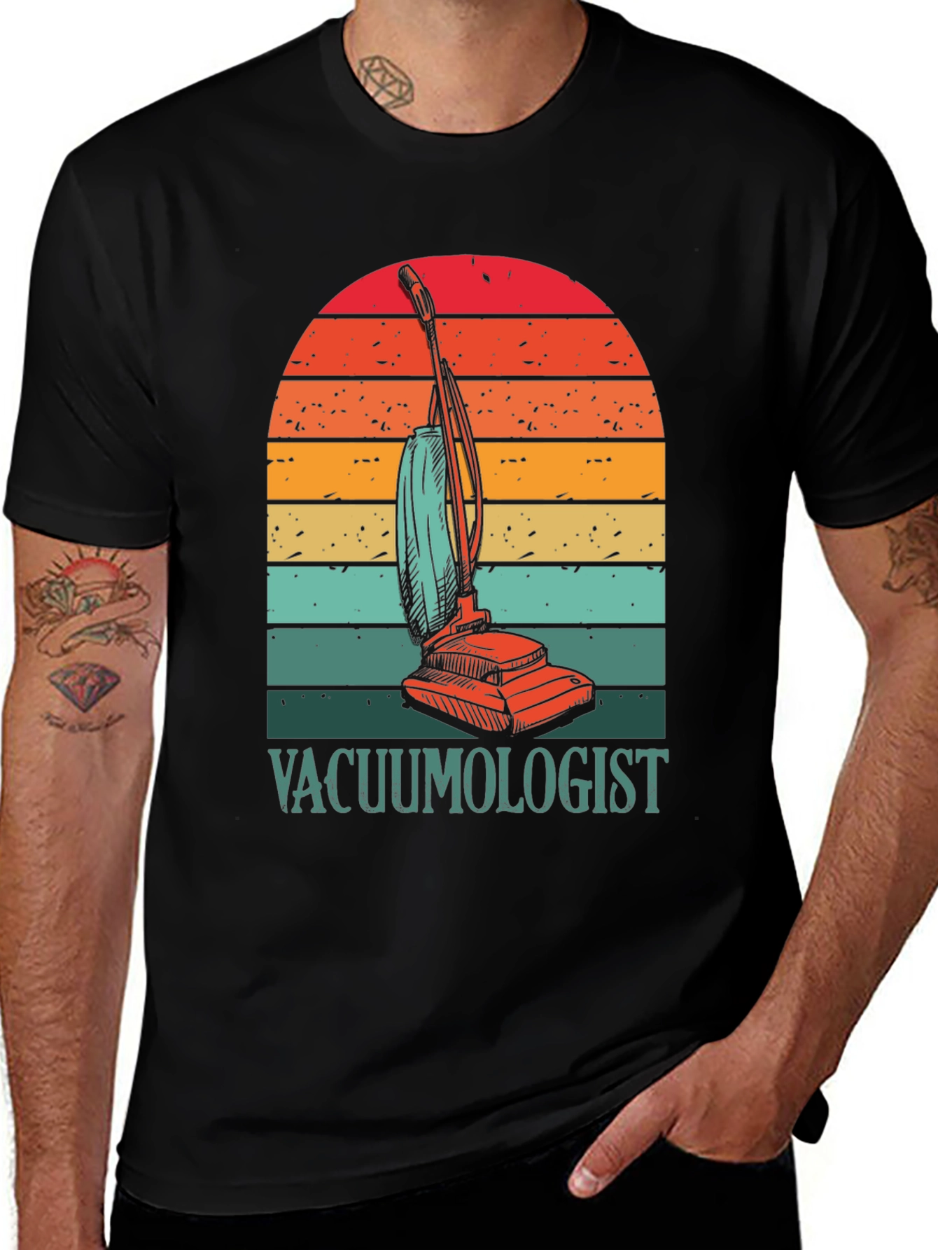 Retro Vacuumologist Graphic Tee - Vintage Cleaning Humor T-Shirt