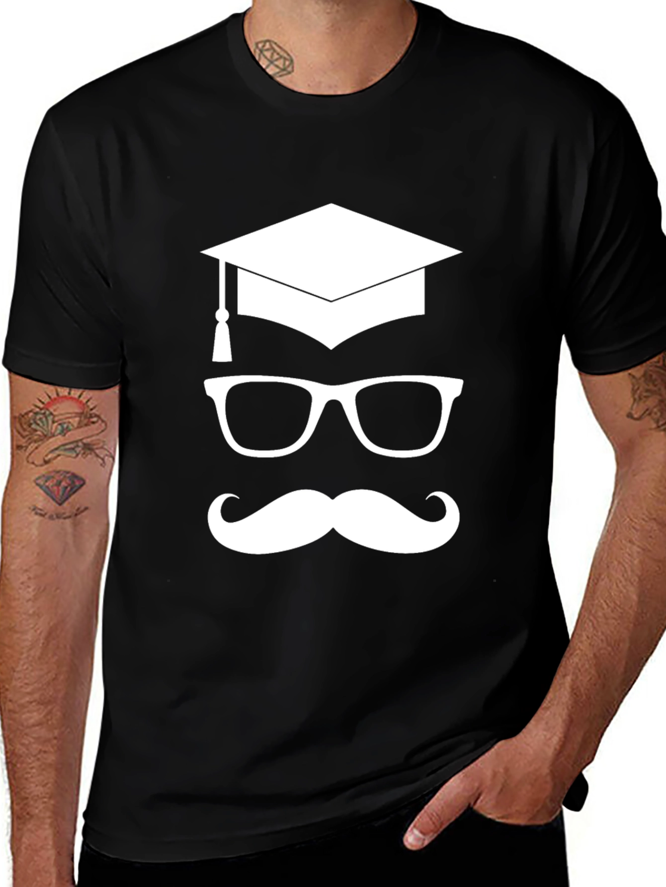 Graduation Glasses & Mustache T-Shirt