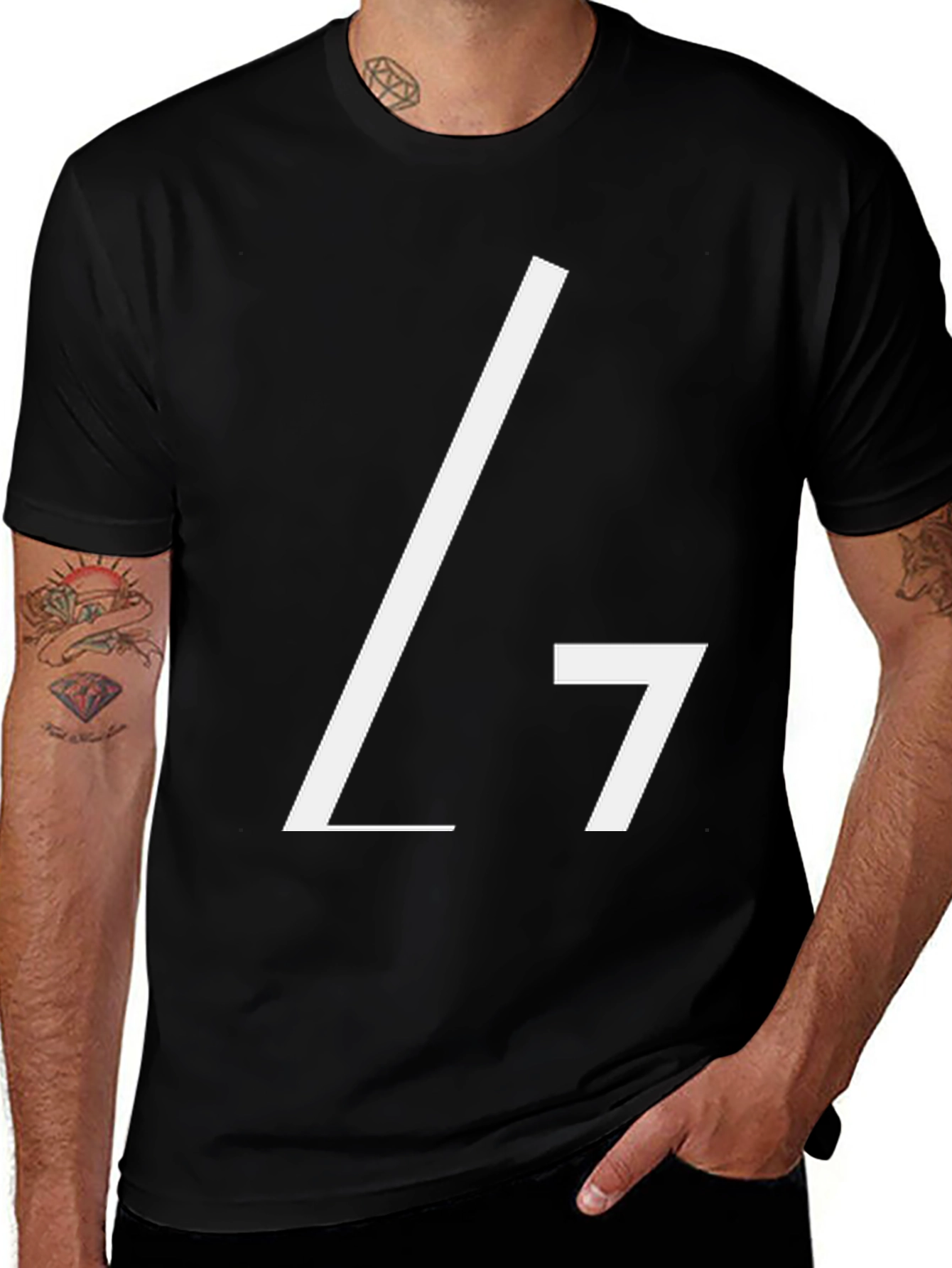 Variant 29 of Bold Graphic Tee - Black with White L7 Design