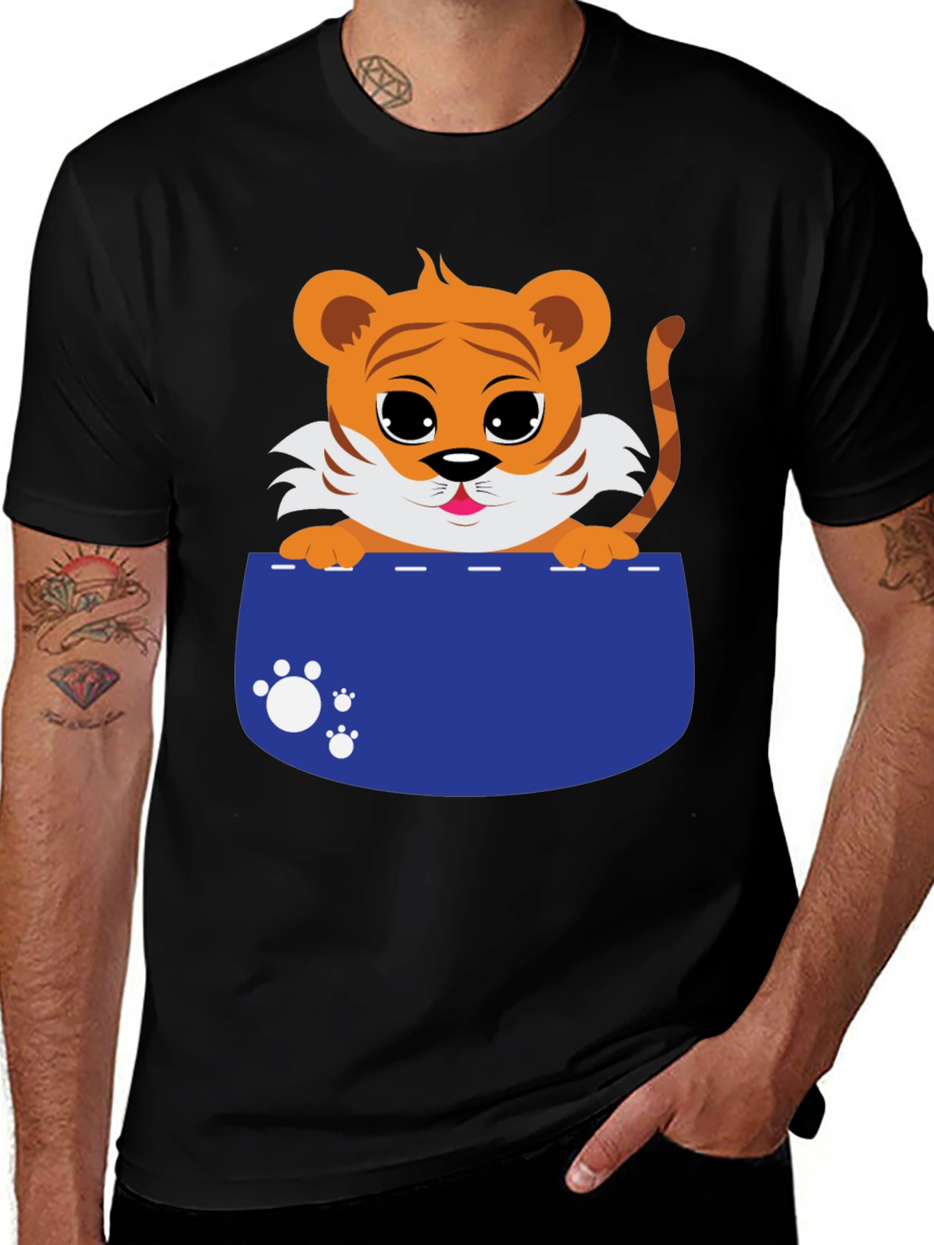 Variant 10 of Cute Tiger Cub Pocket T-Shirt
