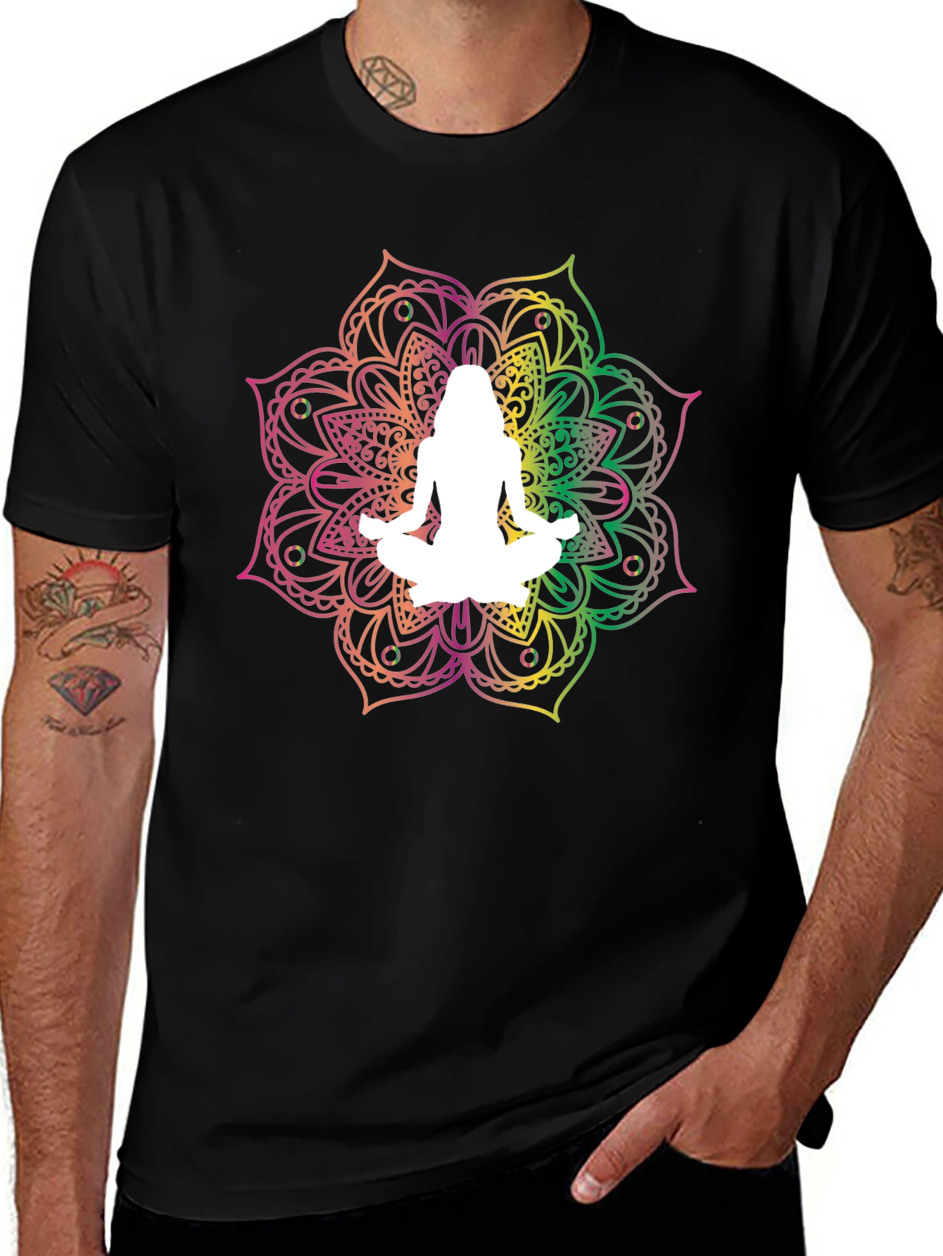 Variant 21 of Yoga Mandala Black T-Shirt