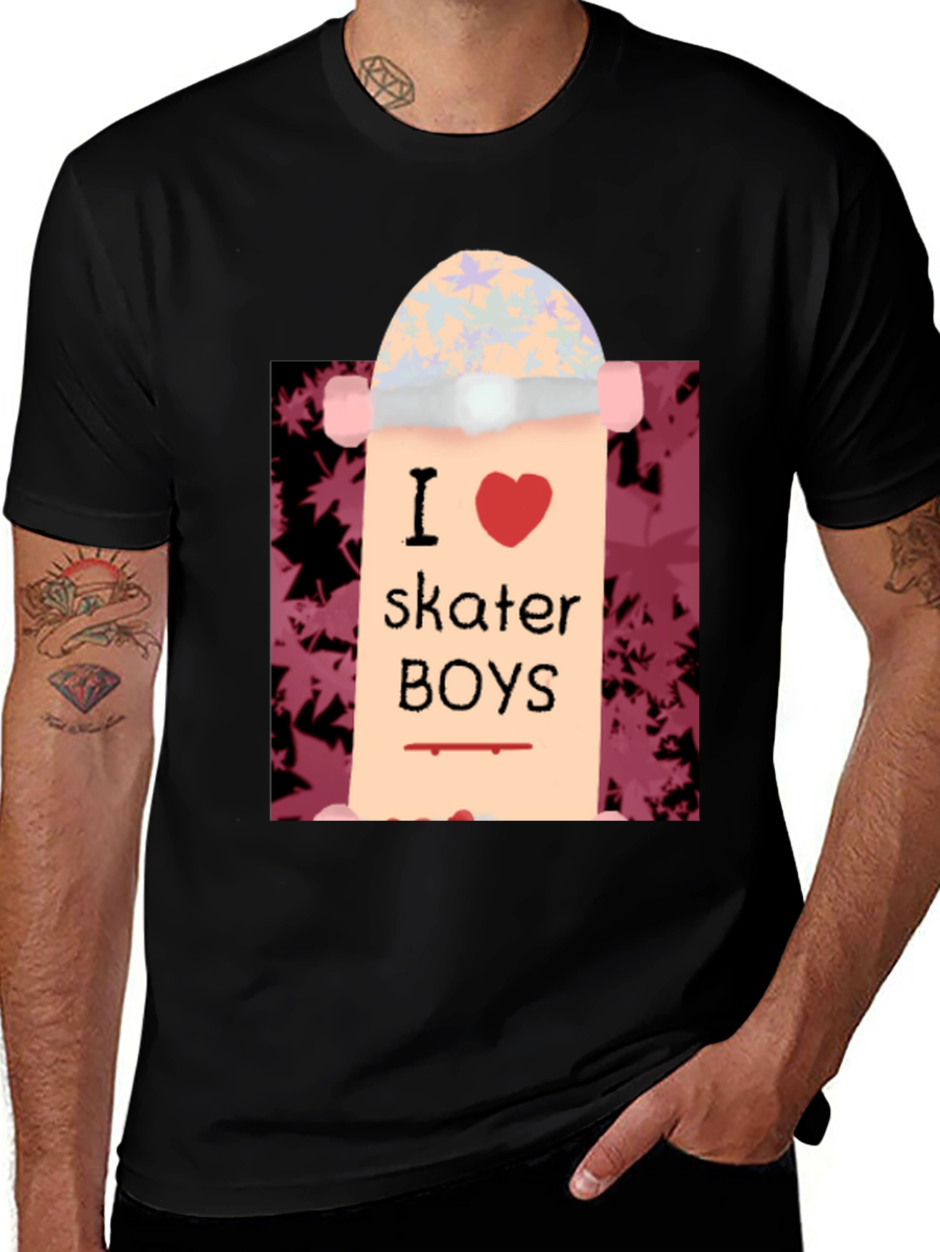 Variant 3 of I Love Skater Boys T-Shirt | Unique Skateboard Tee