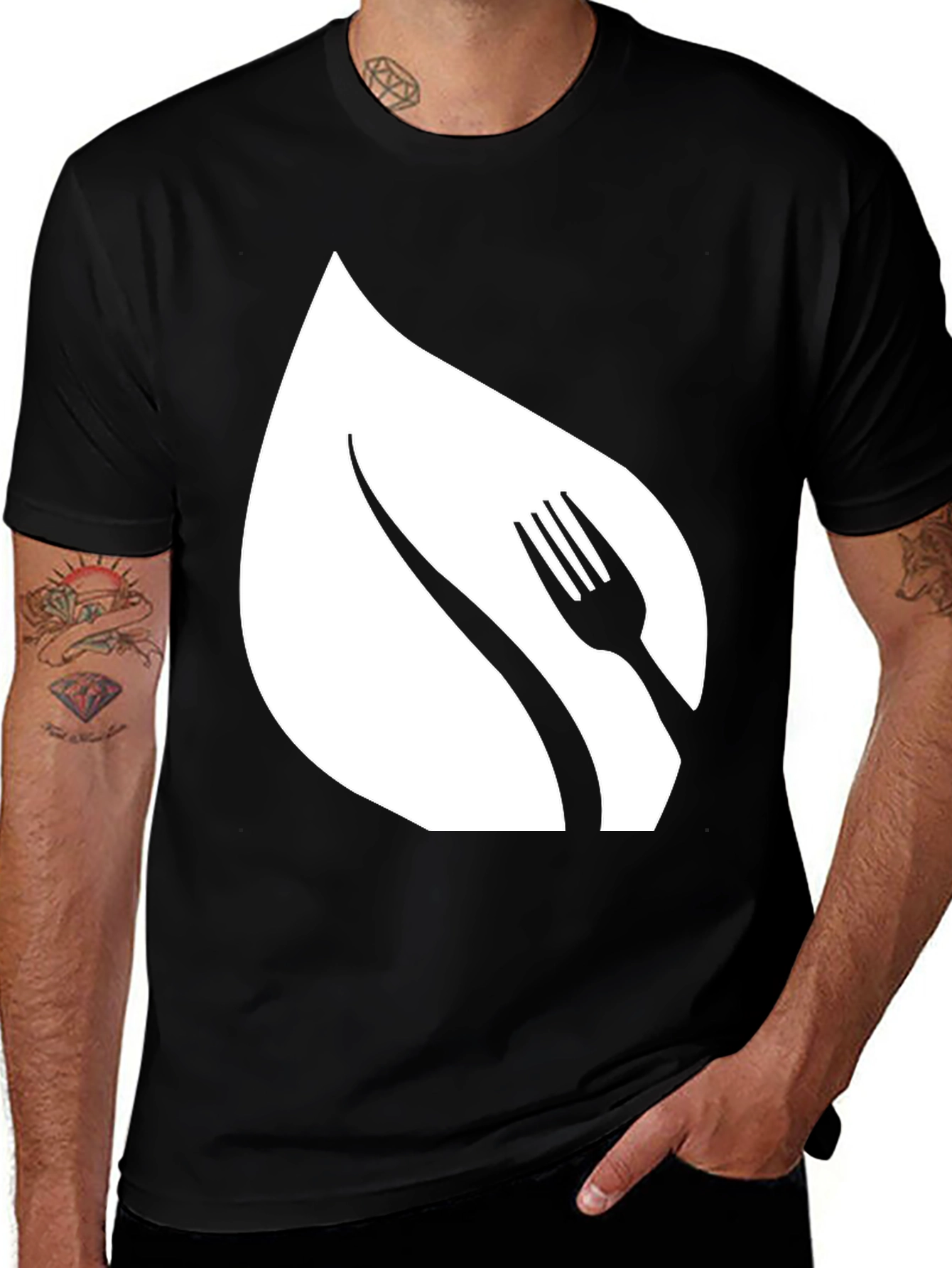 Variant 10 of Vegan T-Shirt - Leaf & Fork Graphic Tee