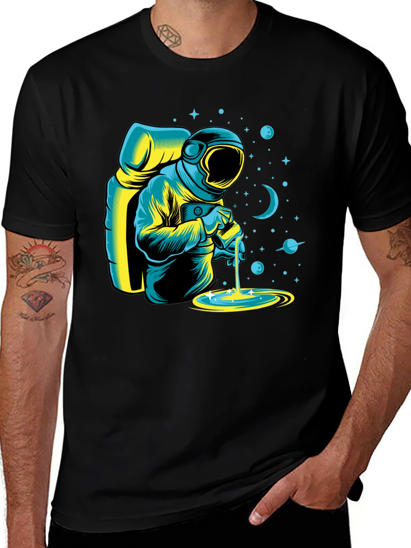 Variant 27 of Astronaut Pouring Galaxy T-Shirt - Space & Sci-Fi Tee