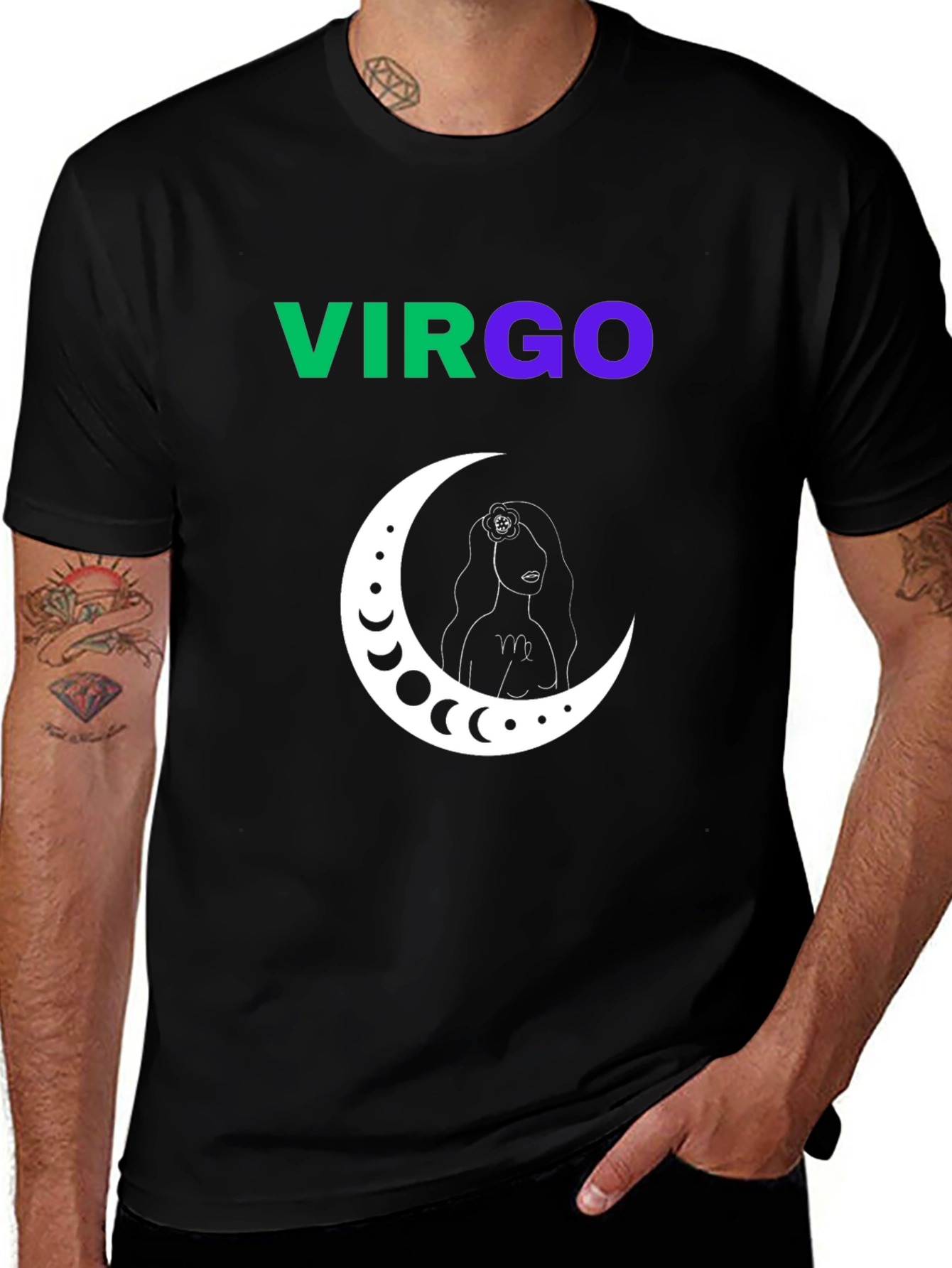 Virgo Zodiac Sign T-Shirt - Black