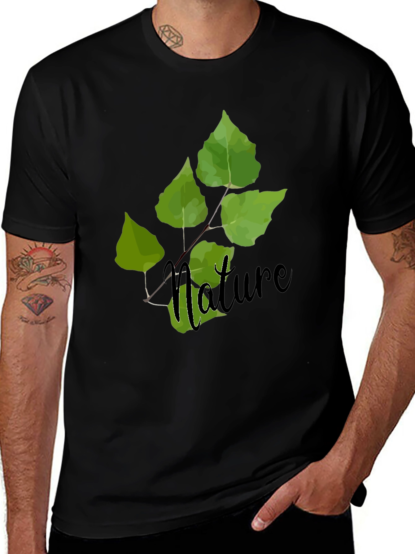 Variant 13 of Nature Leaf Graphic Tee - Soft Cotton Blend T-Shirt