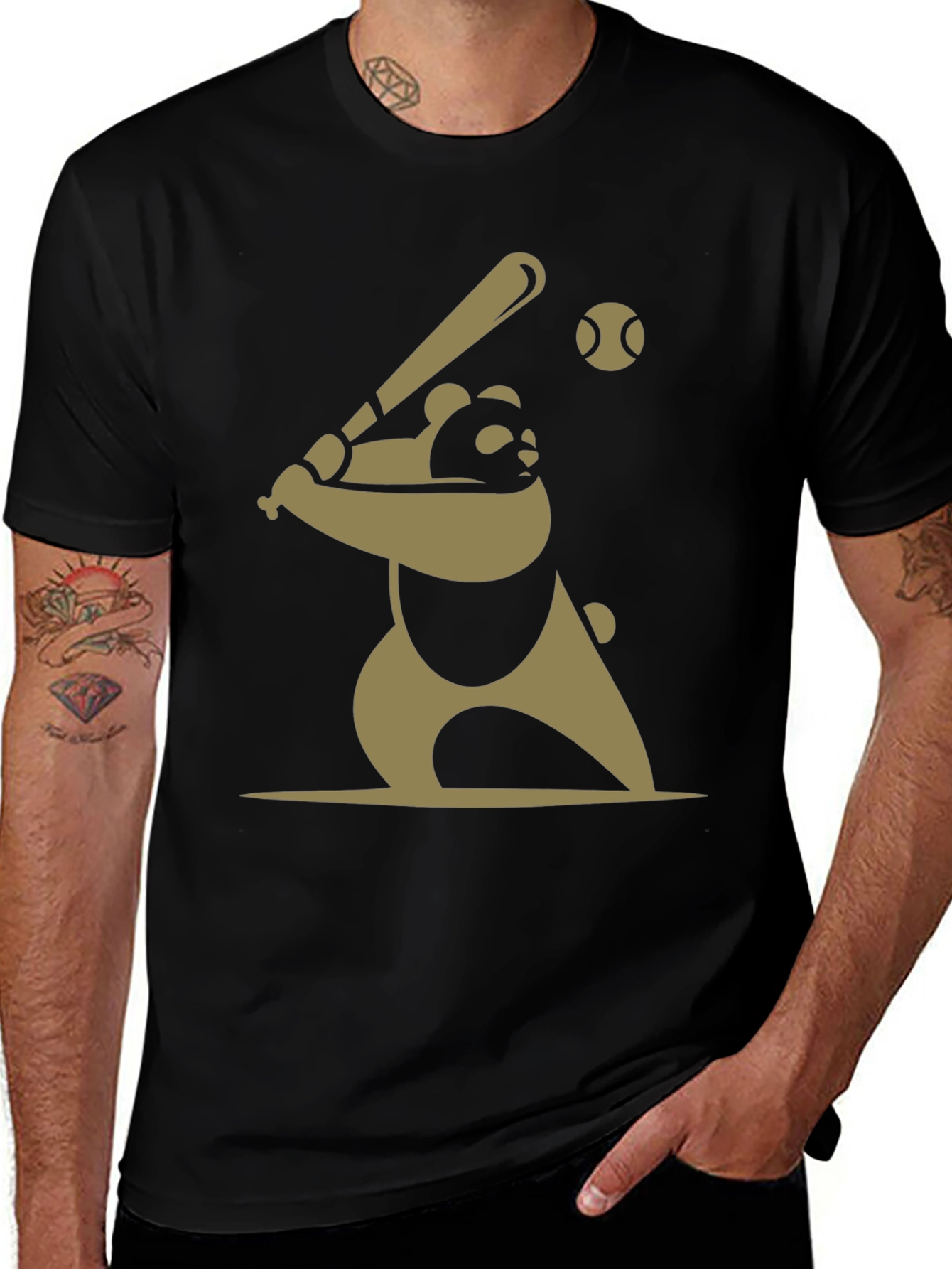 Variant 19 of Panda Baseball Graphic Tee - Casual Cotton T-Shirt