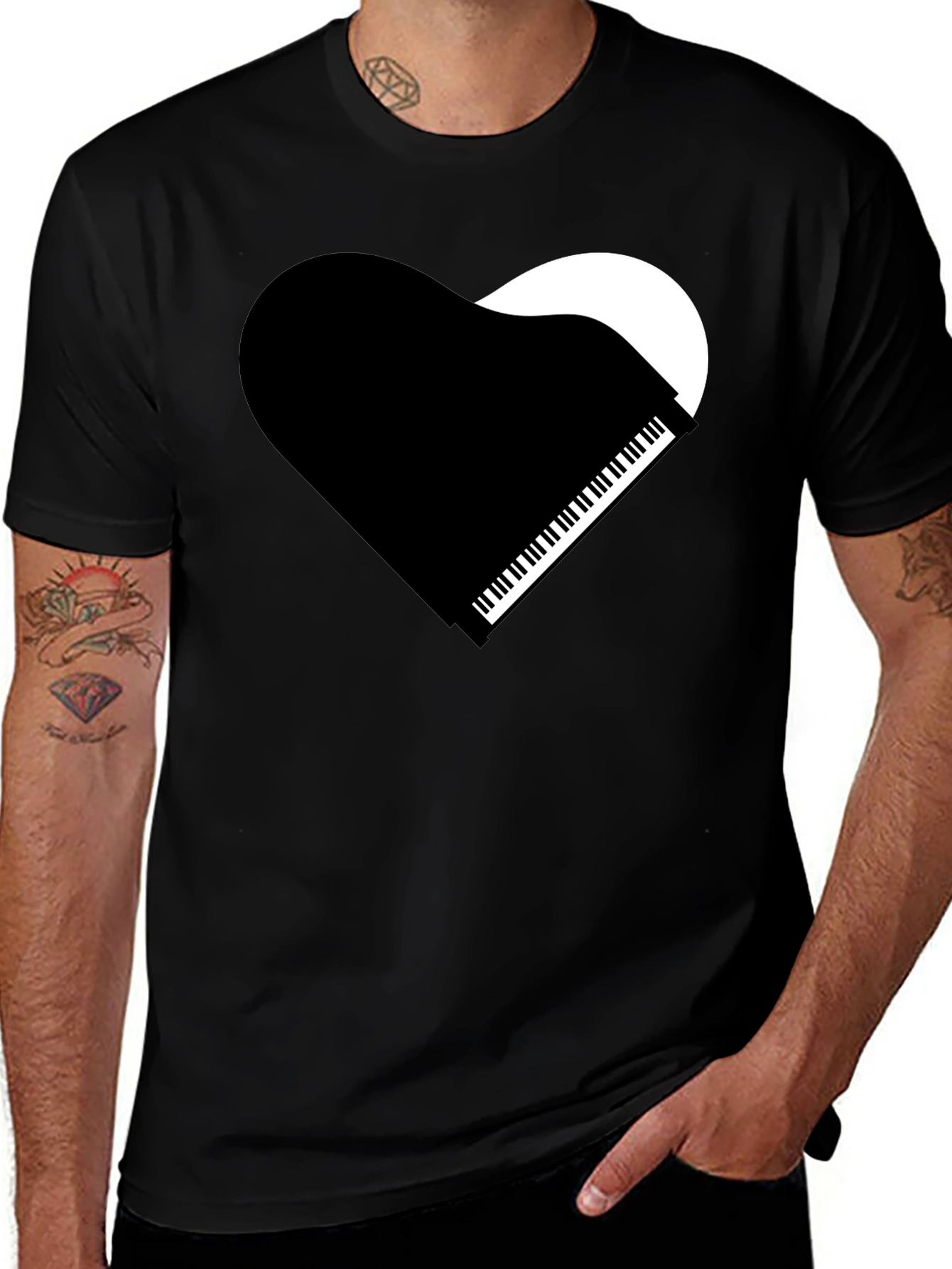 Variant 7 of Piano Heart Graphic T-Shirt