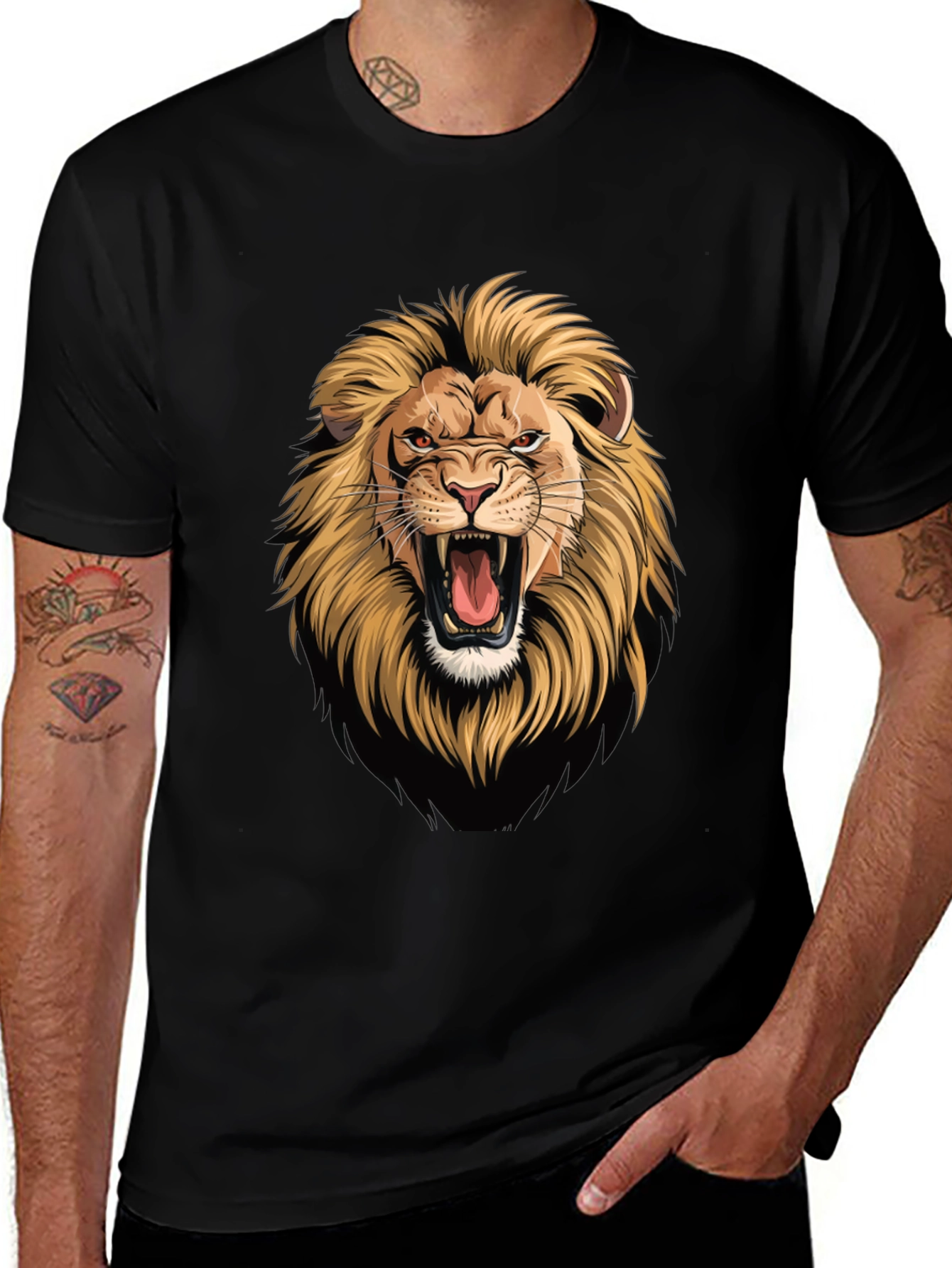 Variant 15 of Roaring Lion Graphic Tee - Black