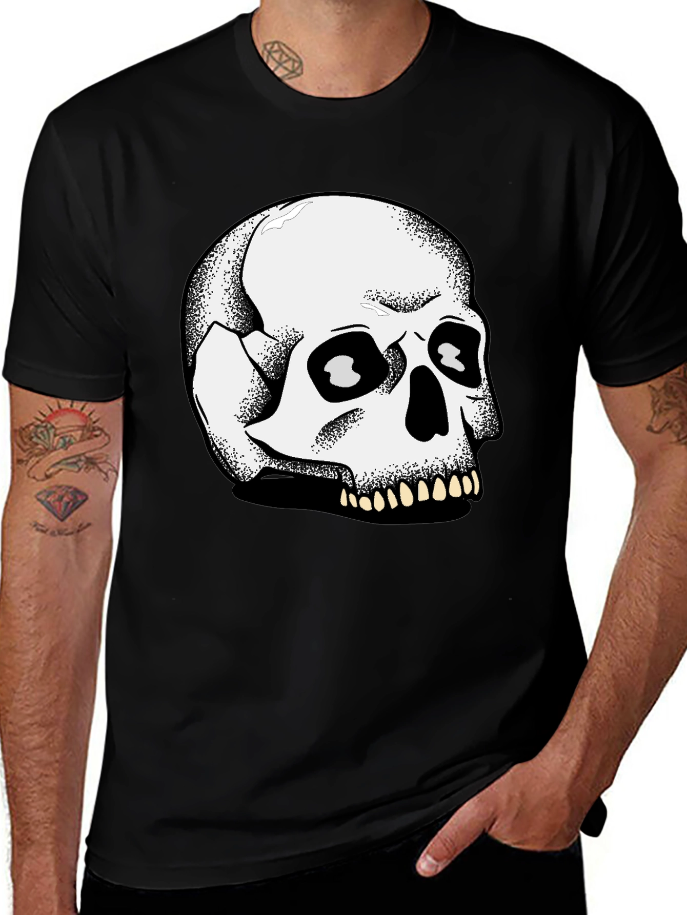 Variant 4 of Skull Graphic Black T-Shirt