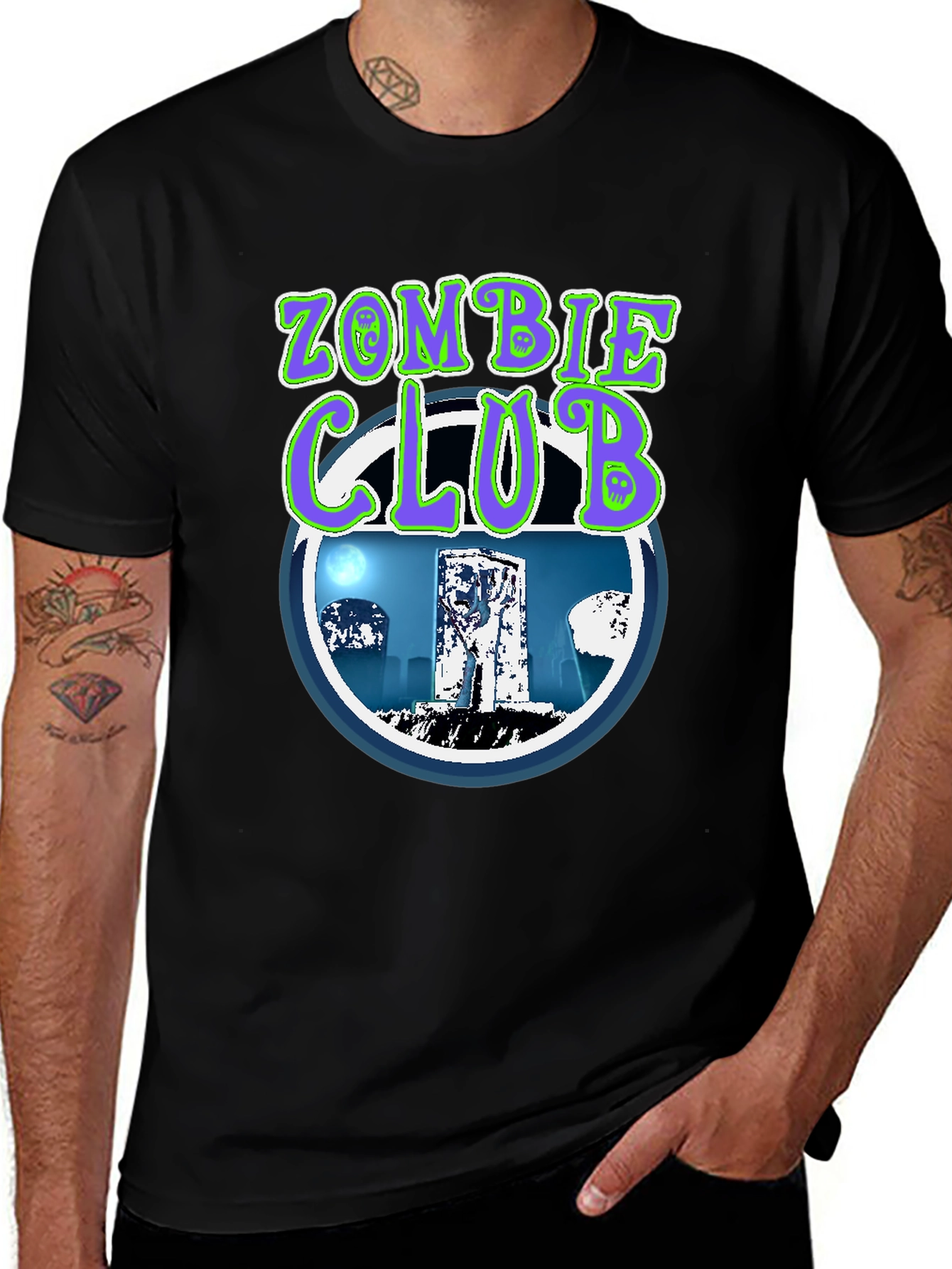 Variant 10 of Zombie Club T-Shirt - Spooky Graphic Tee