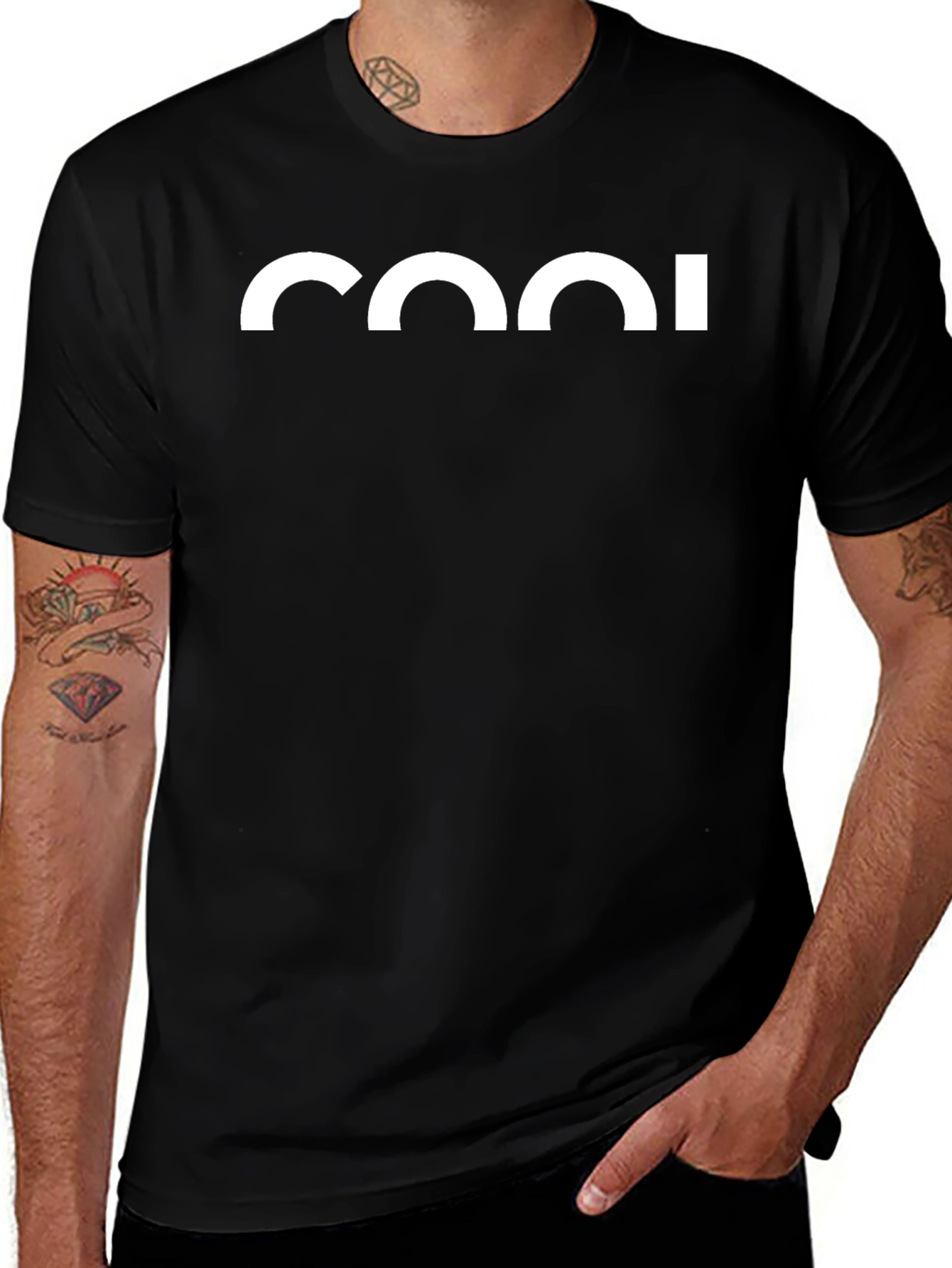 Cool Graphic Print Black T-Shirt