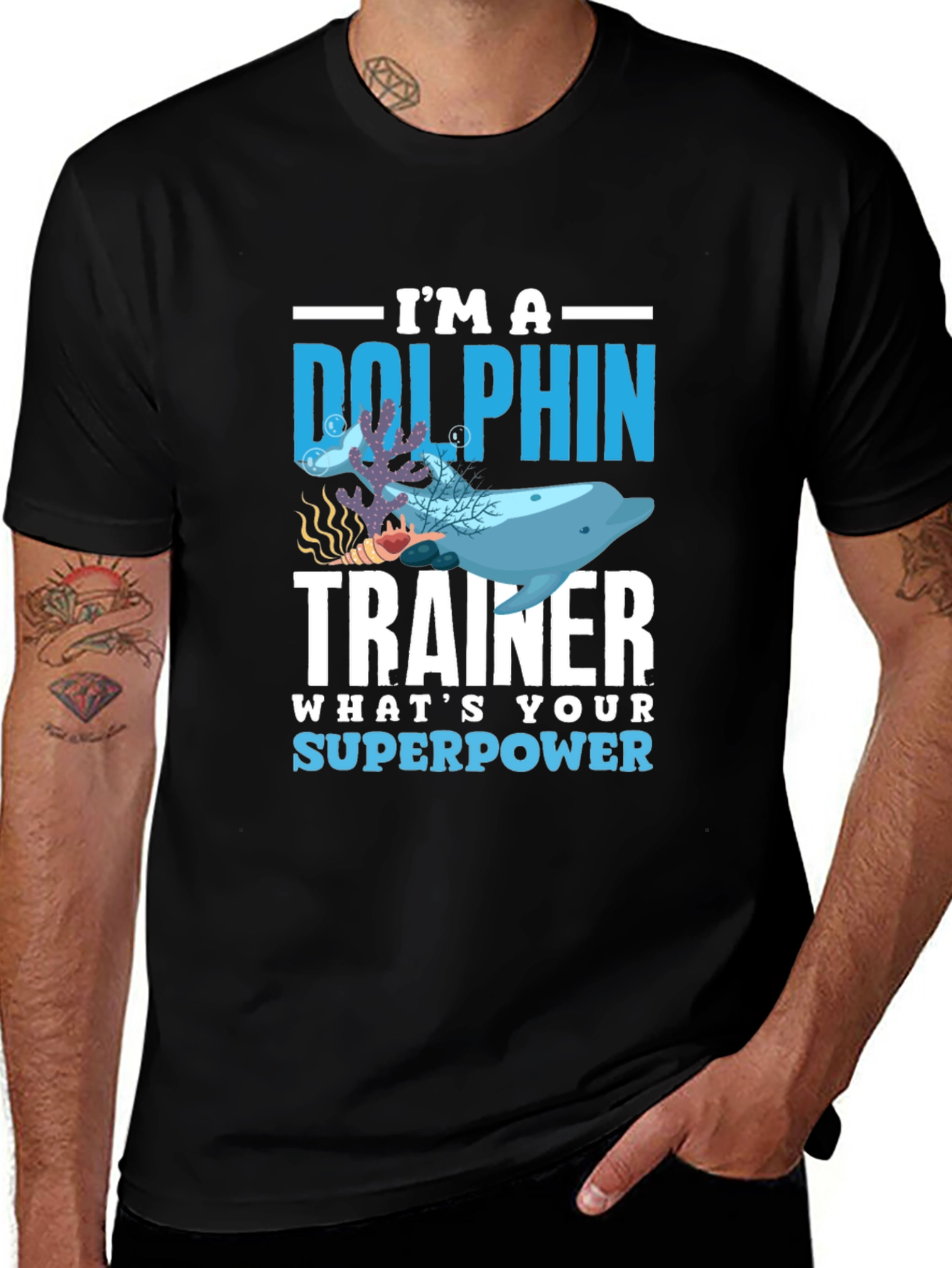 Variant 4 of Dolphin Trainer Superpower Graphic T-Shirt