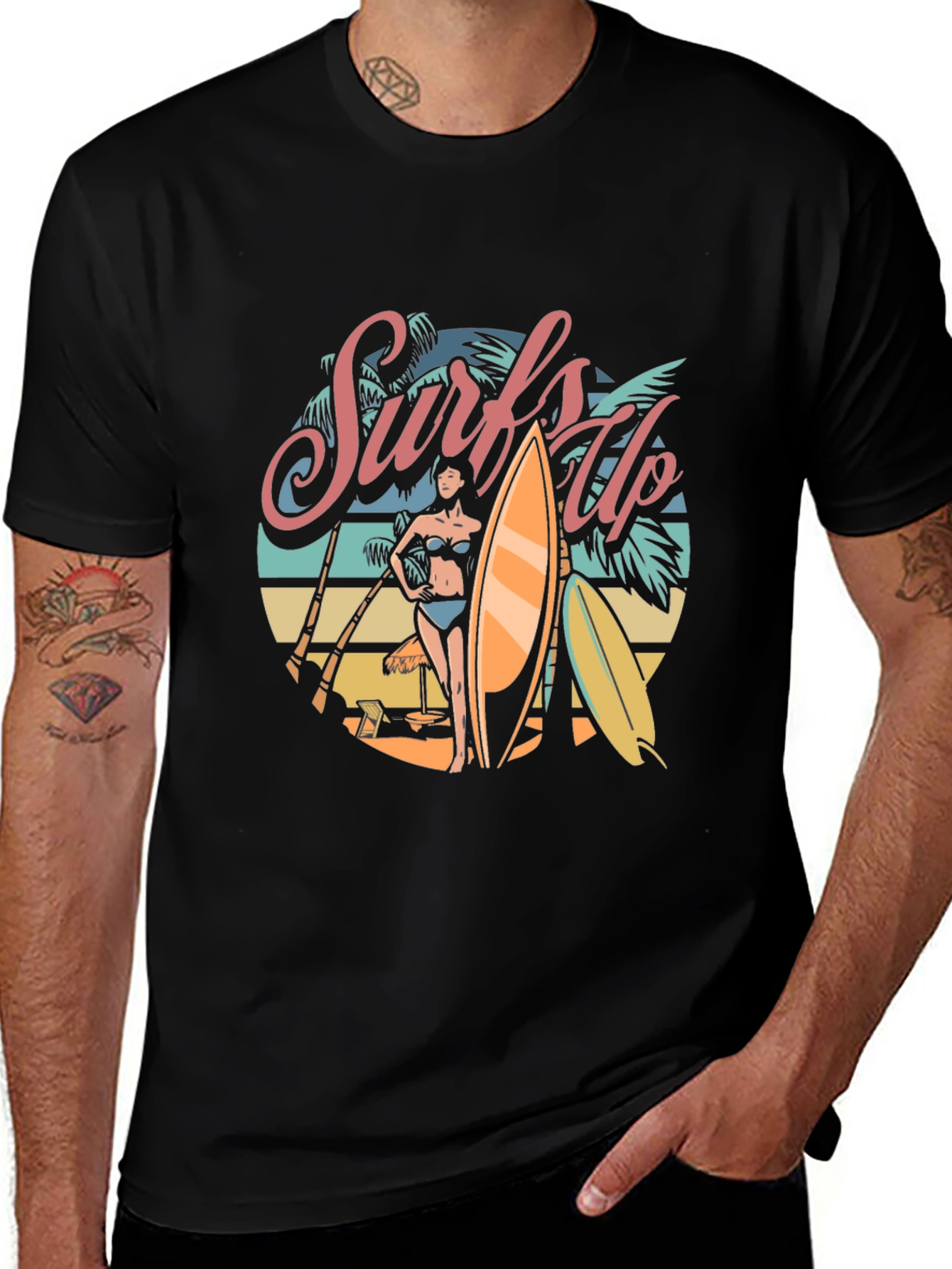 Variant 25 of Surfs Up Graphic T-Shirt - Beach Vibes