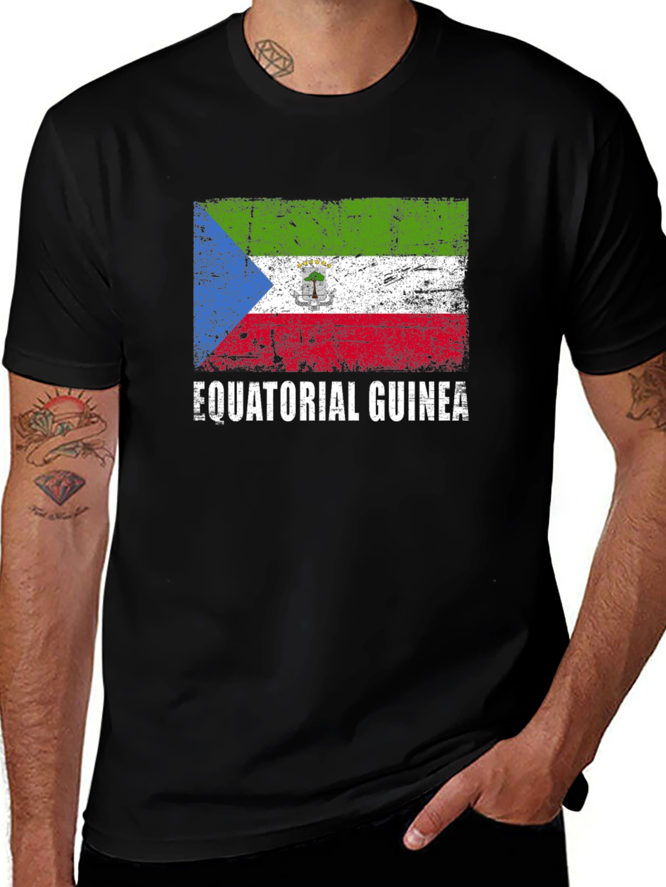 Variant 6 of Equatorial Guinea Flag Graphic T-Shirt