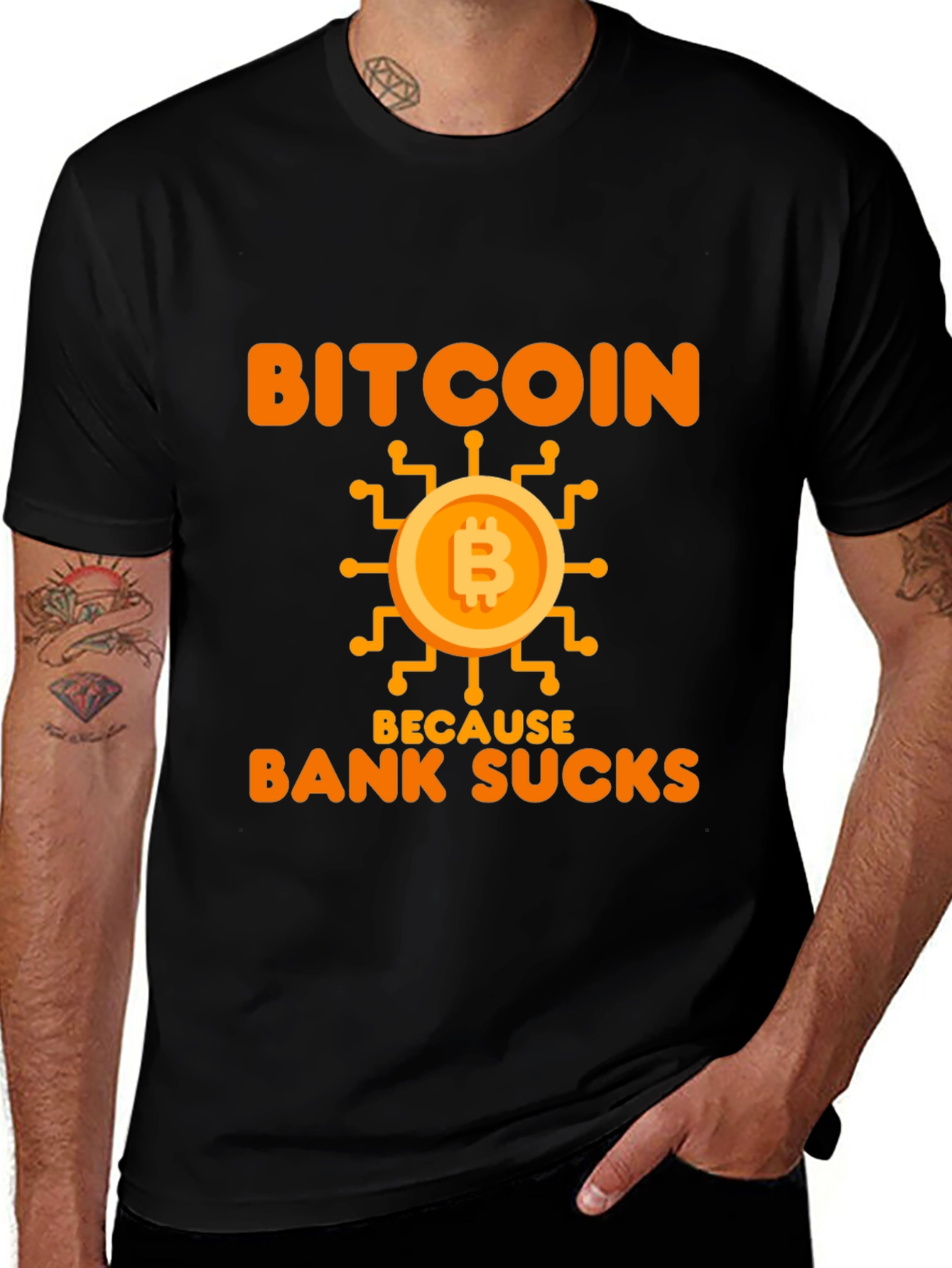 Bitcoin Because Bank Sucks Funny T-Shirt