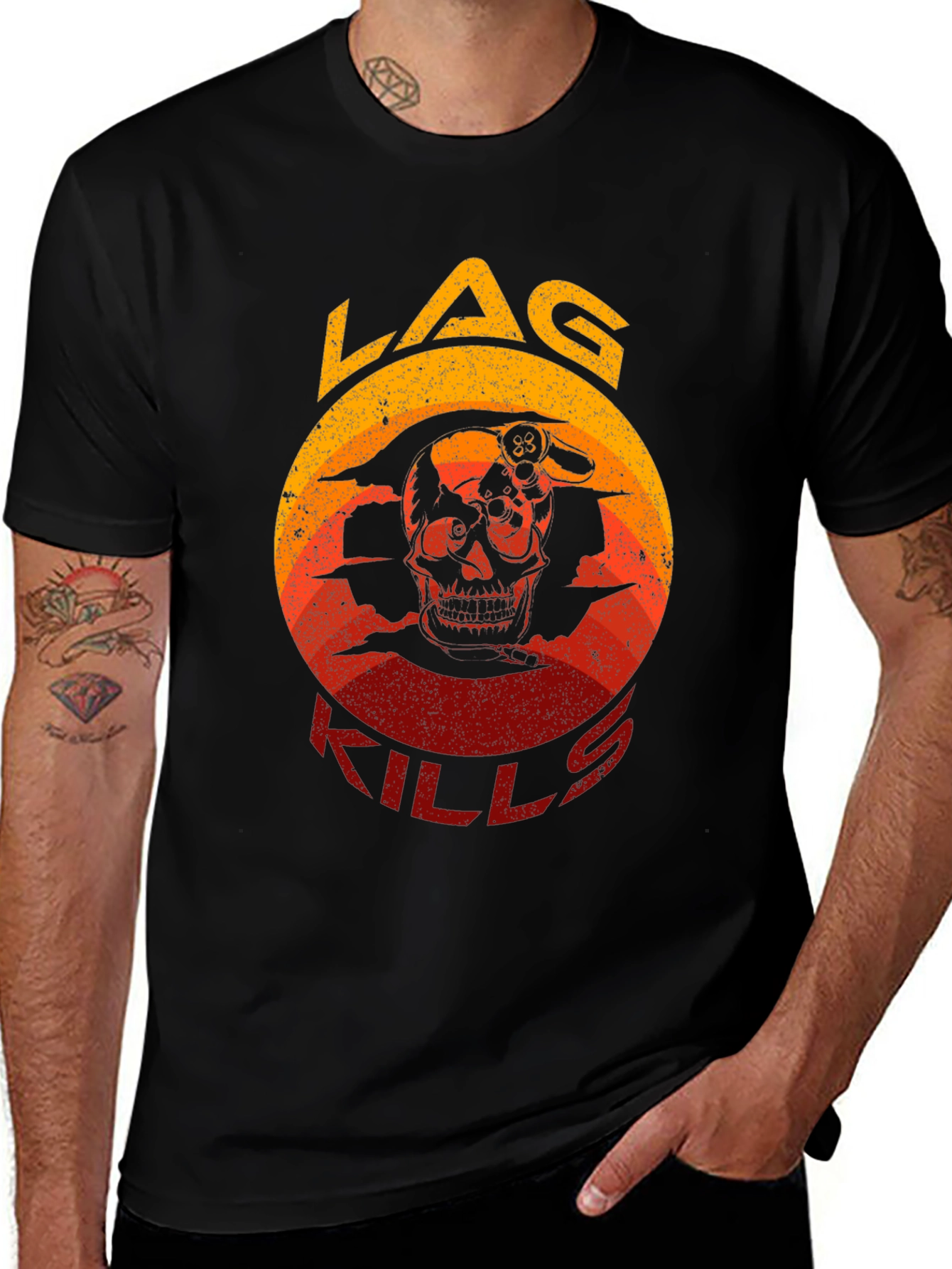 Variant 26 of LAG KILLS Skull Gaming T-Shirt - Gamer Apparel