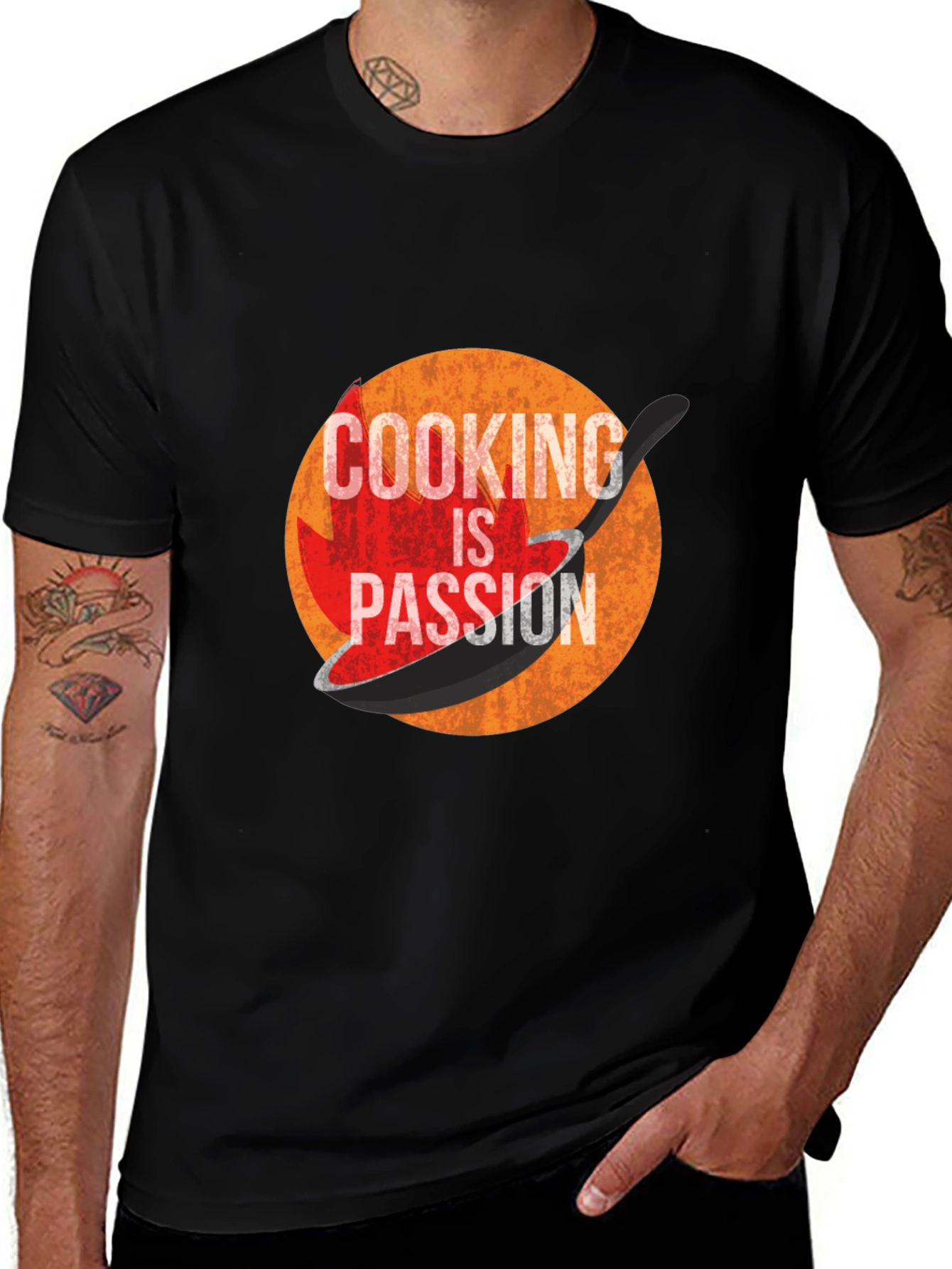 Variant 13 of Cooking is Passion Graphic Tee - Black