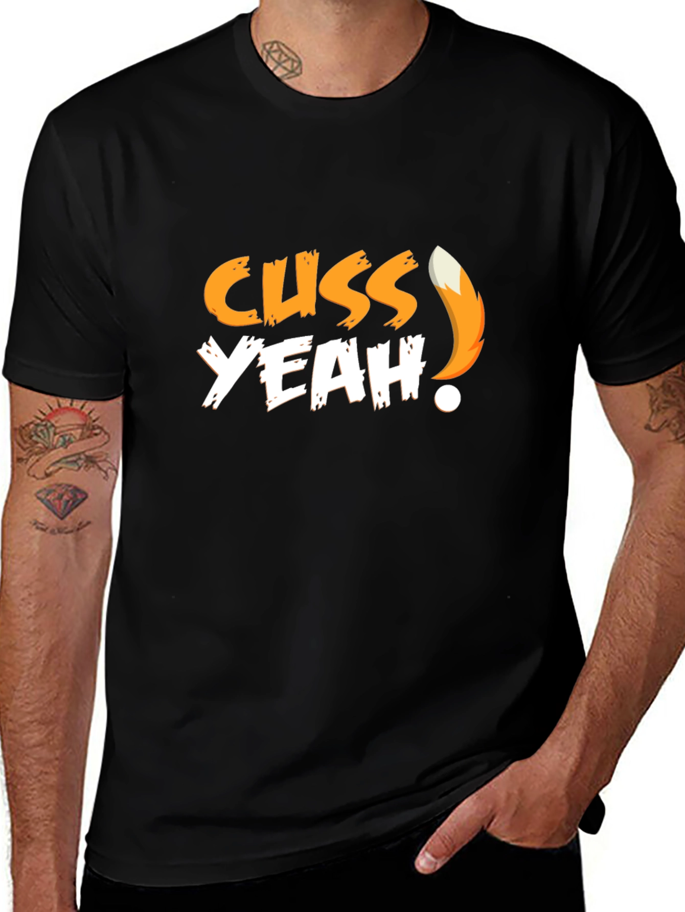 Variant 19 of Cuss Yeah! Fox Tail Graphic T-Shirt