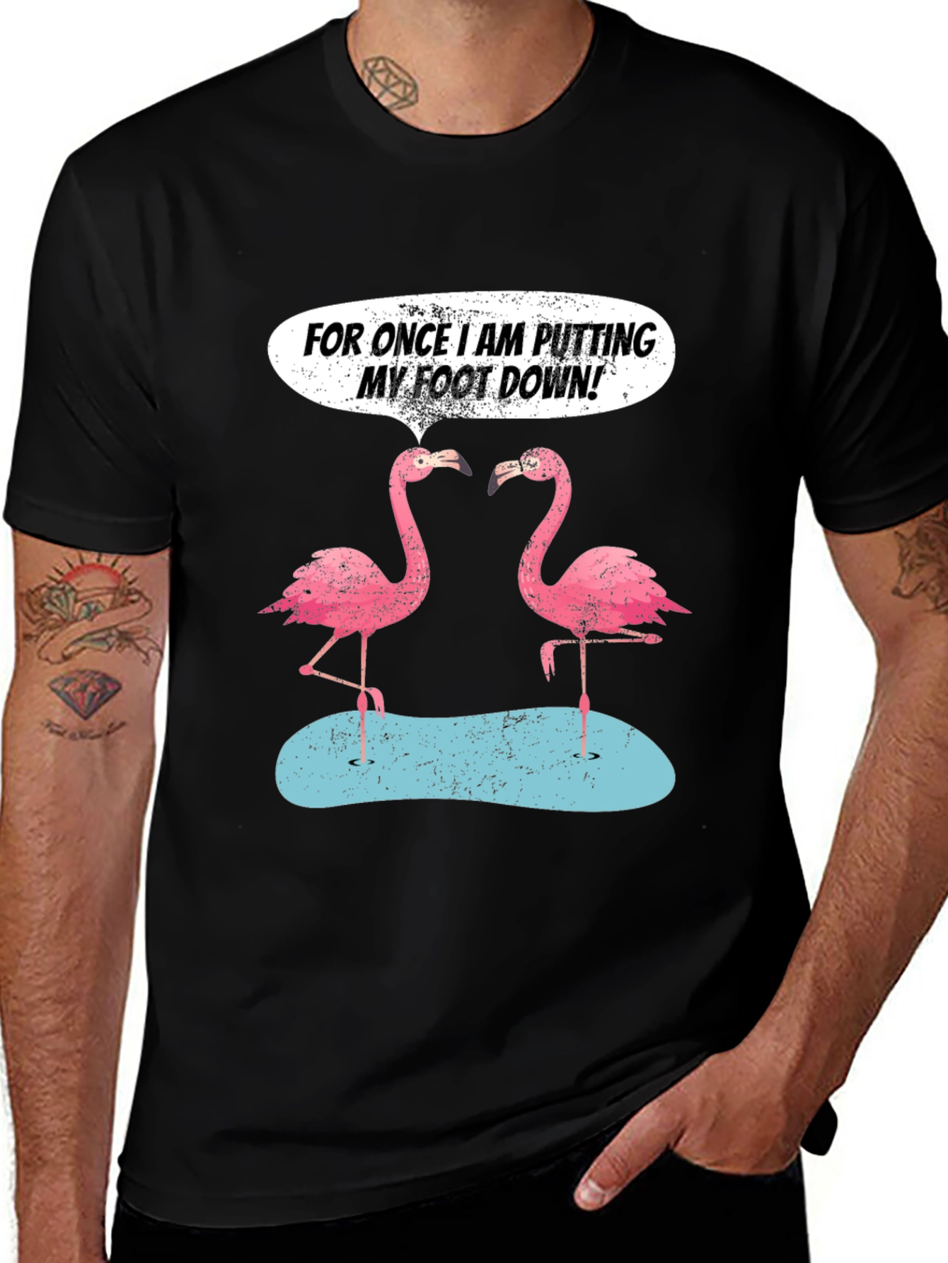 Variant 28 of Funny Flamingo T-Shirt: For Once I Am Putting My Foot Down