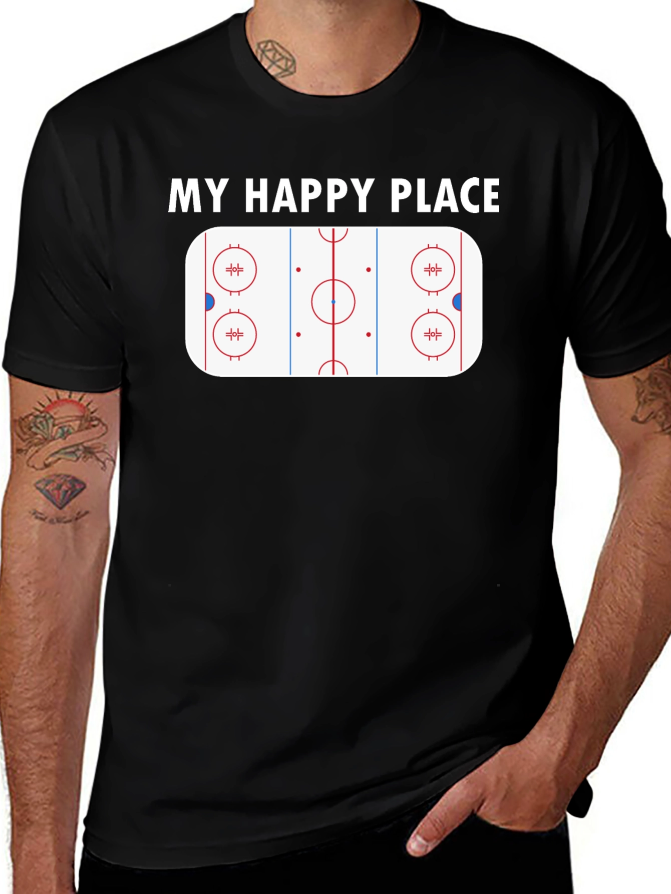 Variant 10 of My Happy Place Hockey Rink Graphic Tee