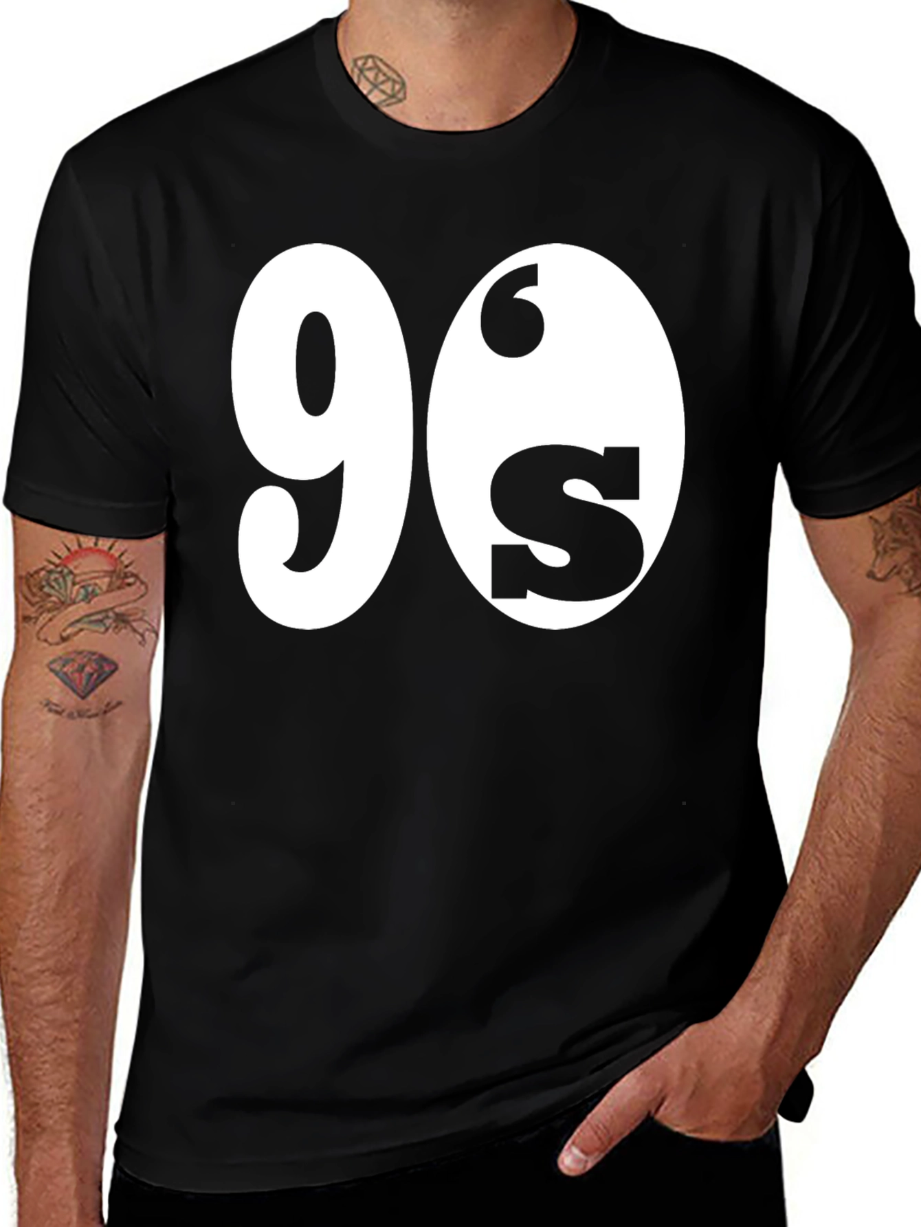 Variant 12 of 90's Throwback Graphic Tee - Black