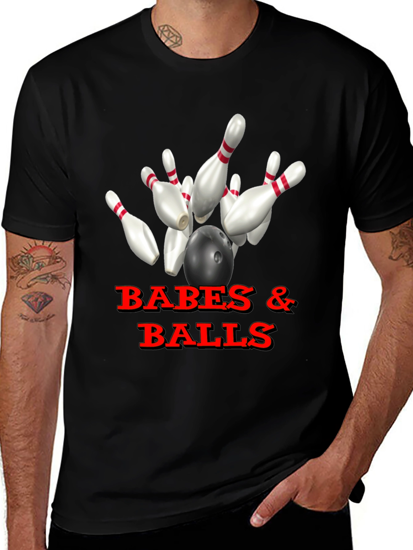 Variant 23 of Babes & Balls Bowling T-Shirt - Strike Style!
