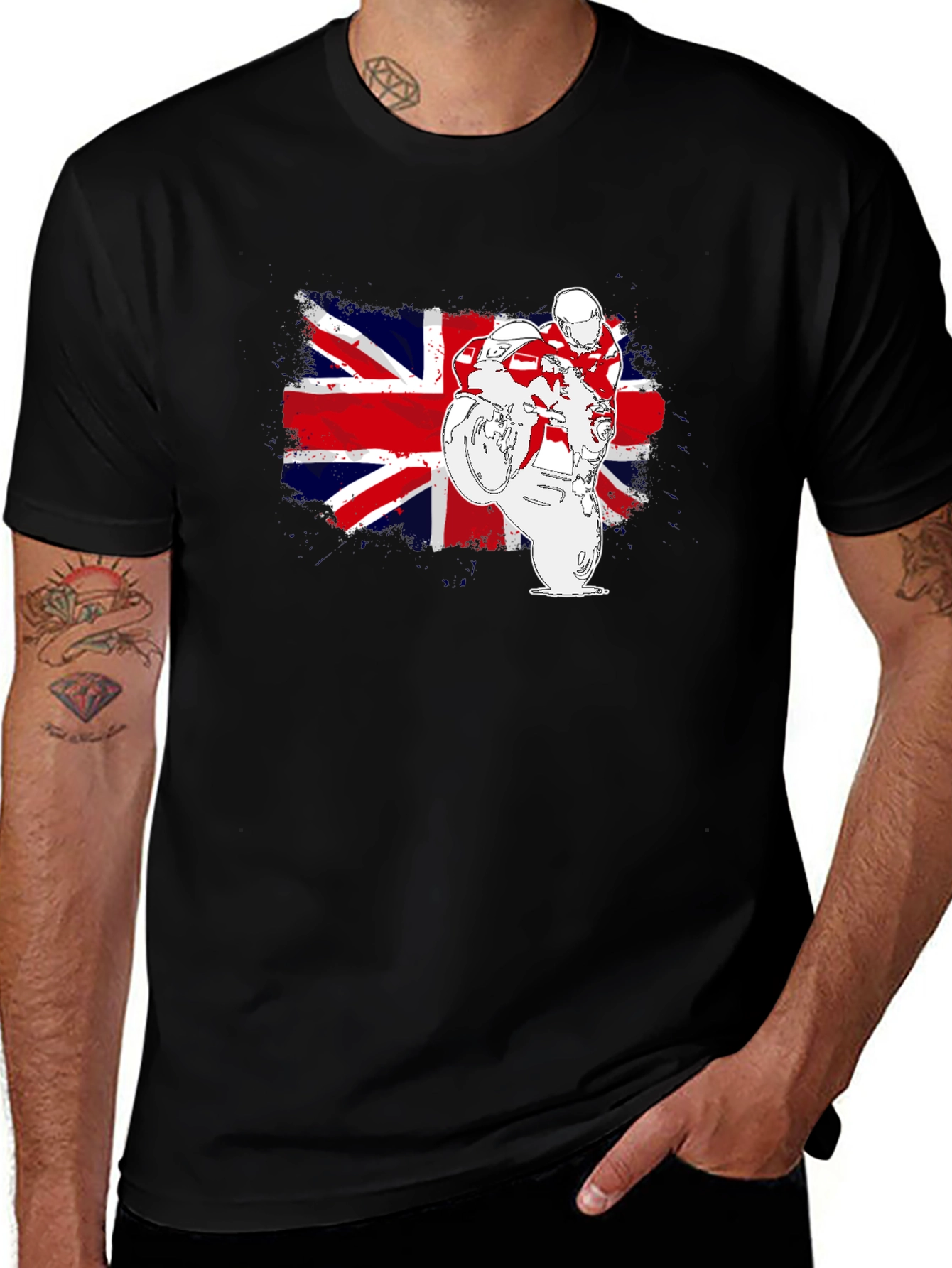 Variant 2 of Union Jack Motorcycle T-Shirt - Ride in Style!
