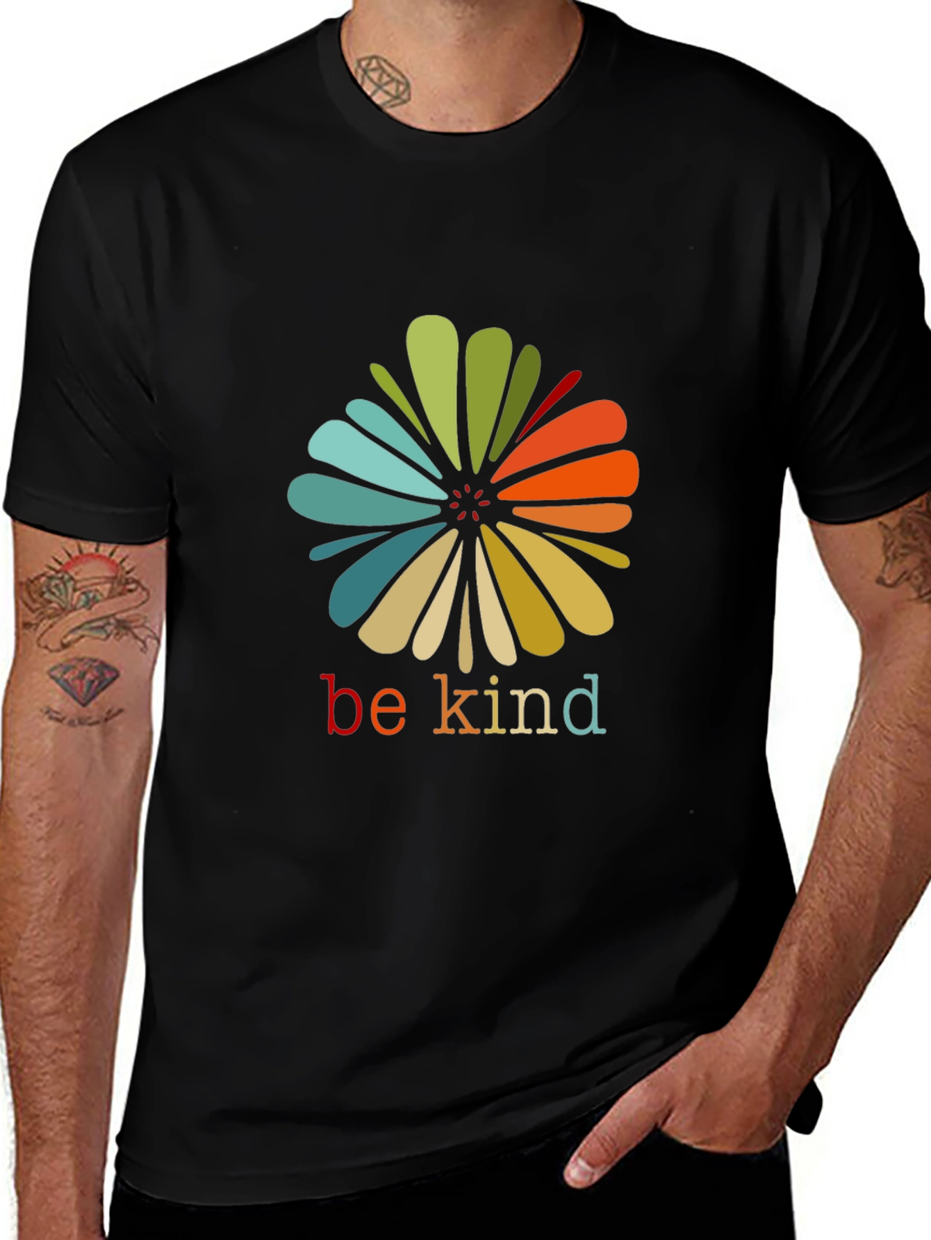 Variant 3 of Be Kind Flower Graphic T-Shirt - Casual Comfort