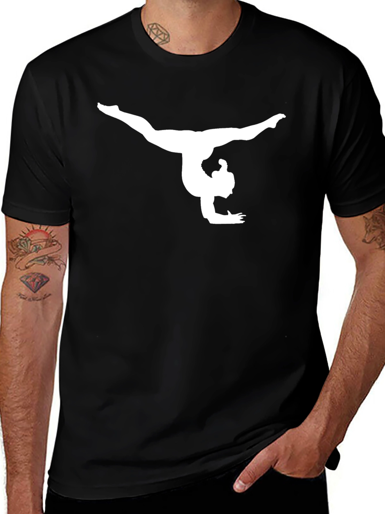 Variant 19 of Gymnast Silhouette Black T-Shirt
