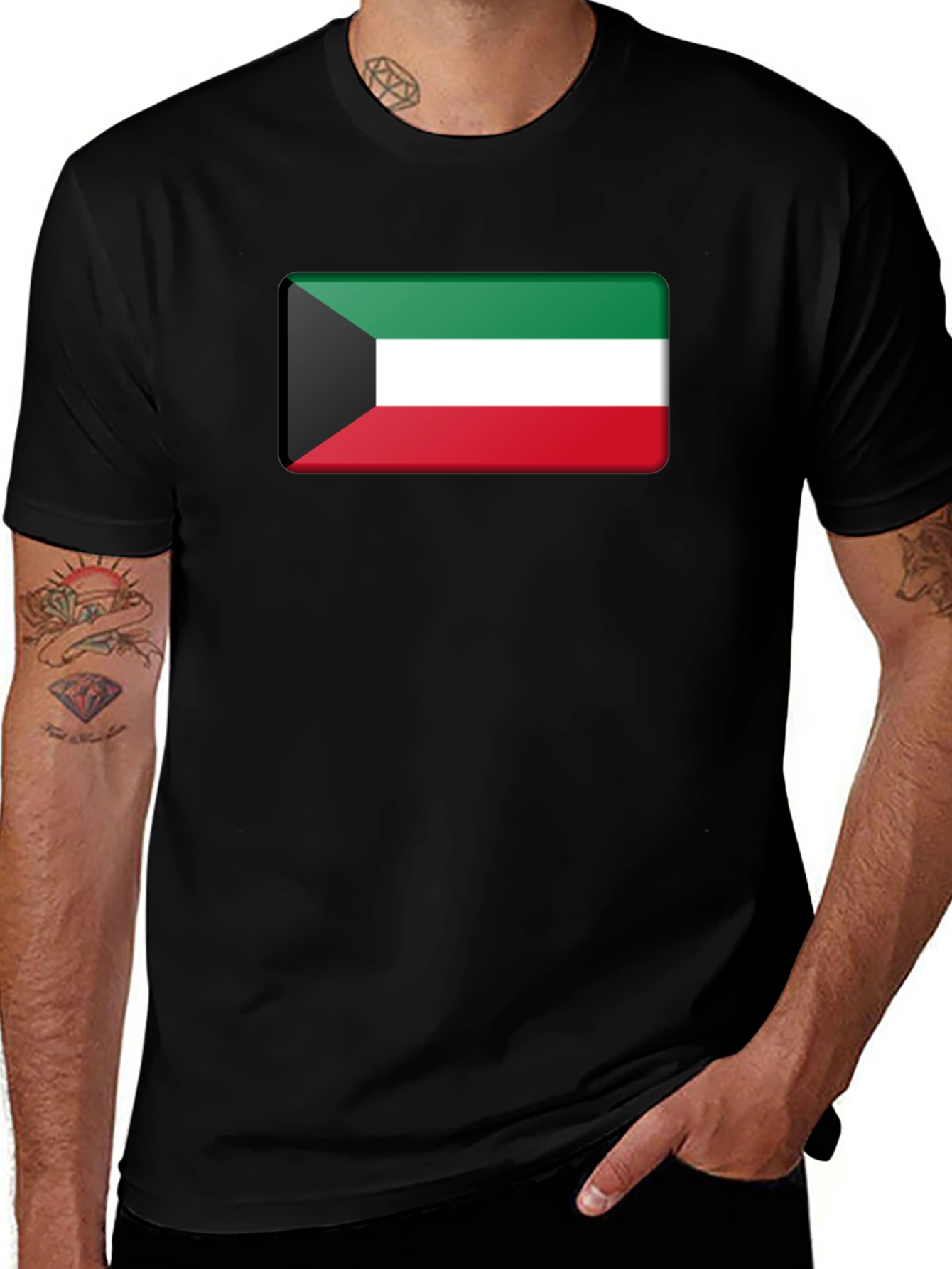 Kuwait Flag T-Shirt - Black Graphic Tee
