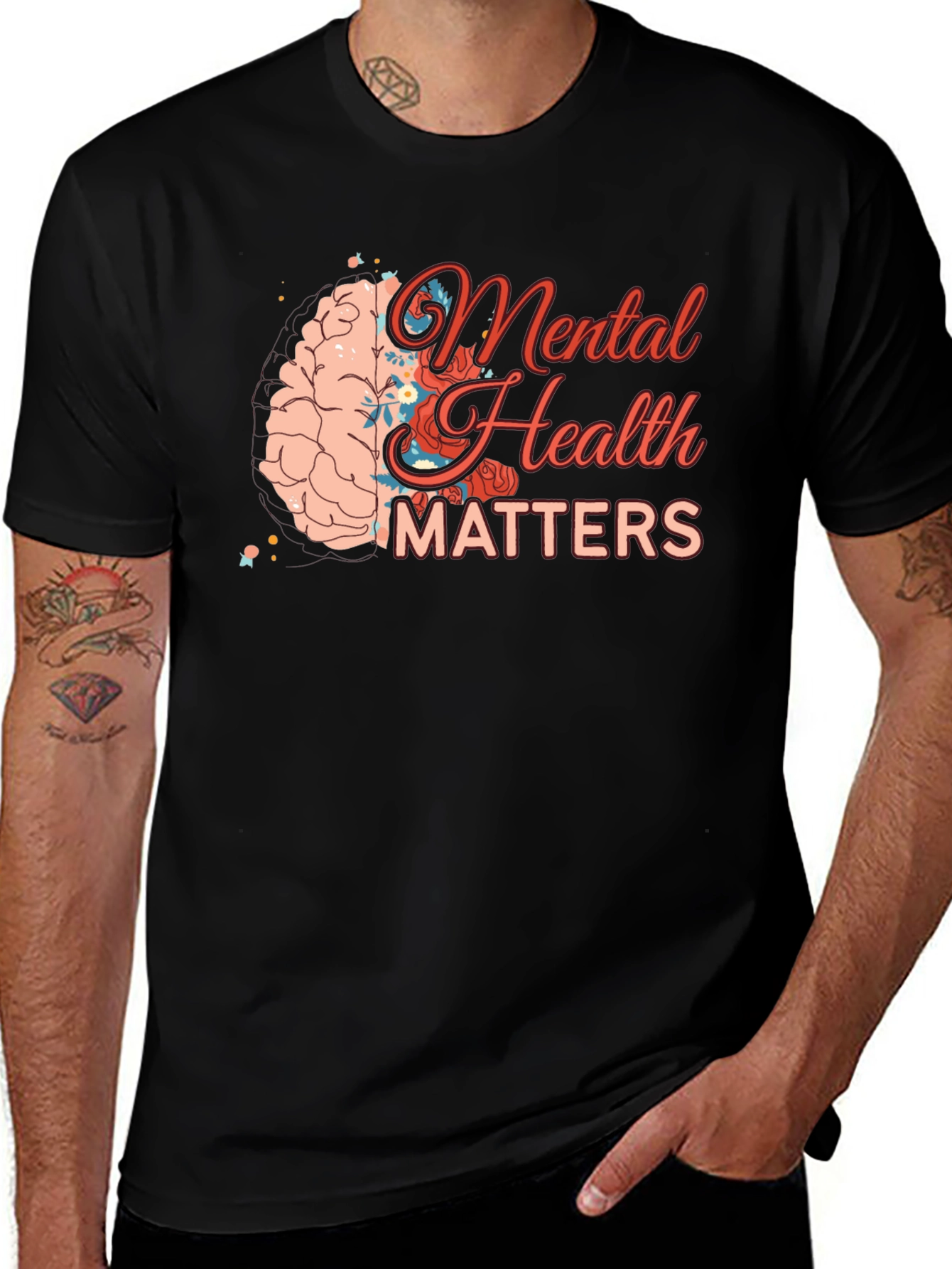 Variant 4 of Mental Health Matters Graphic Tee - Black