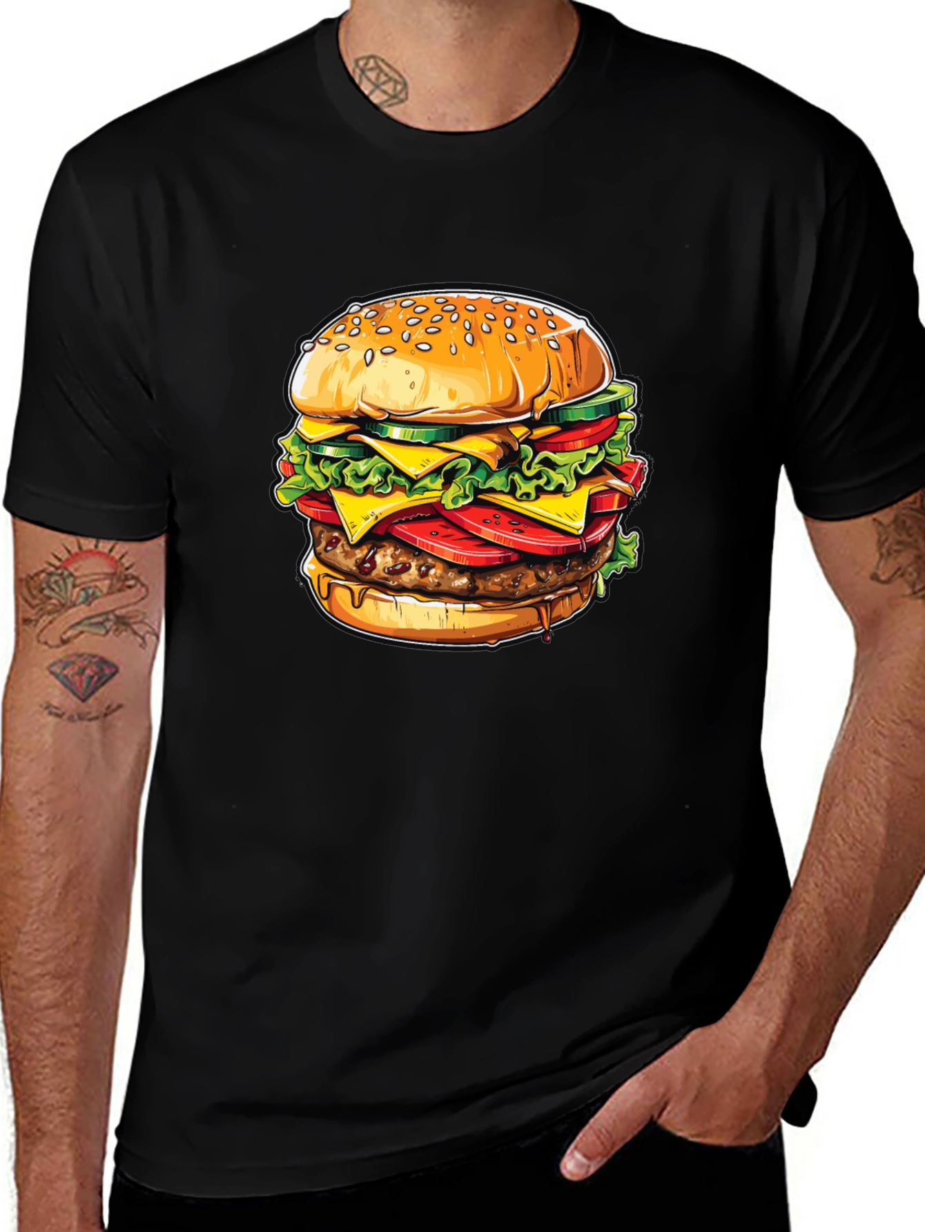 Variant 19 of Burger Graphic Tee - Unisex Casual T-Shirt