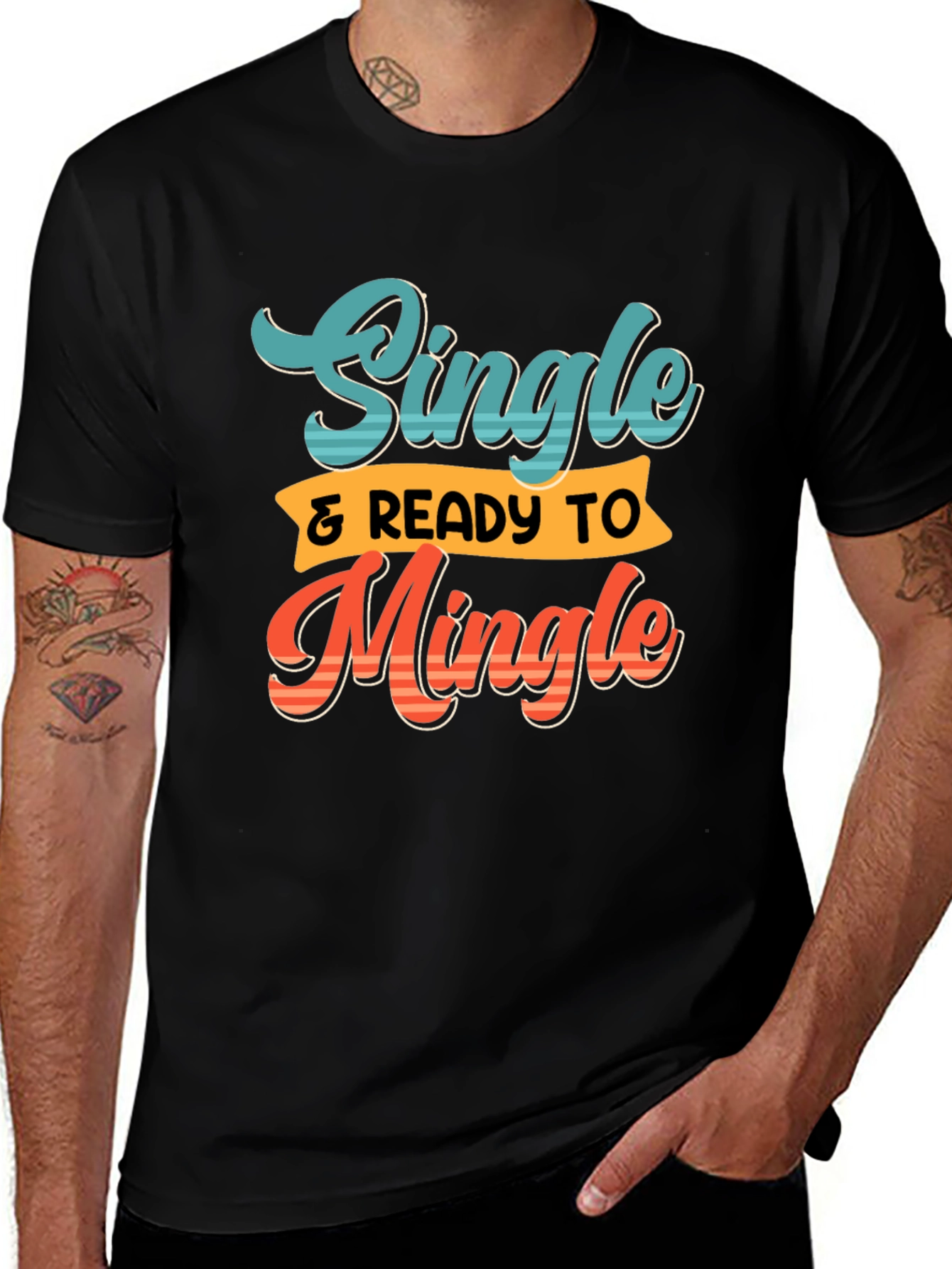 Variant 18 of Single & Ready to Mingle Graphic Tee