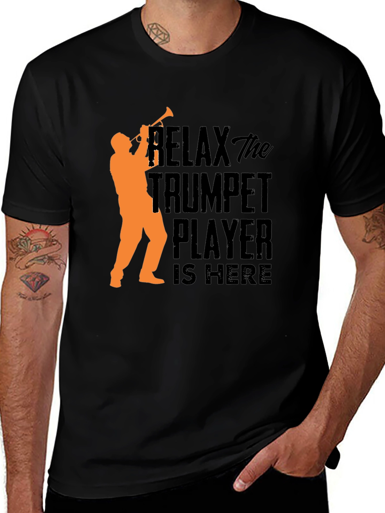 Relax Trumpet Player T-Shirt - Black