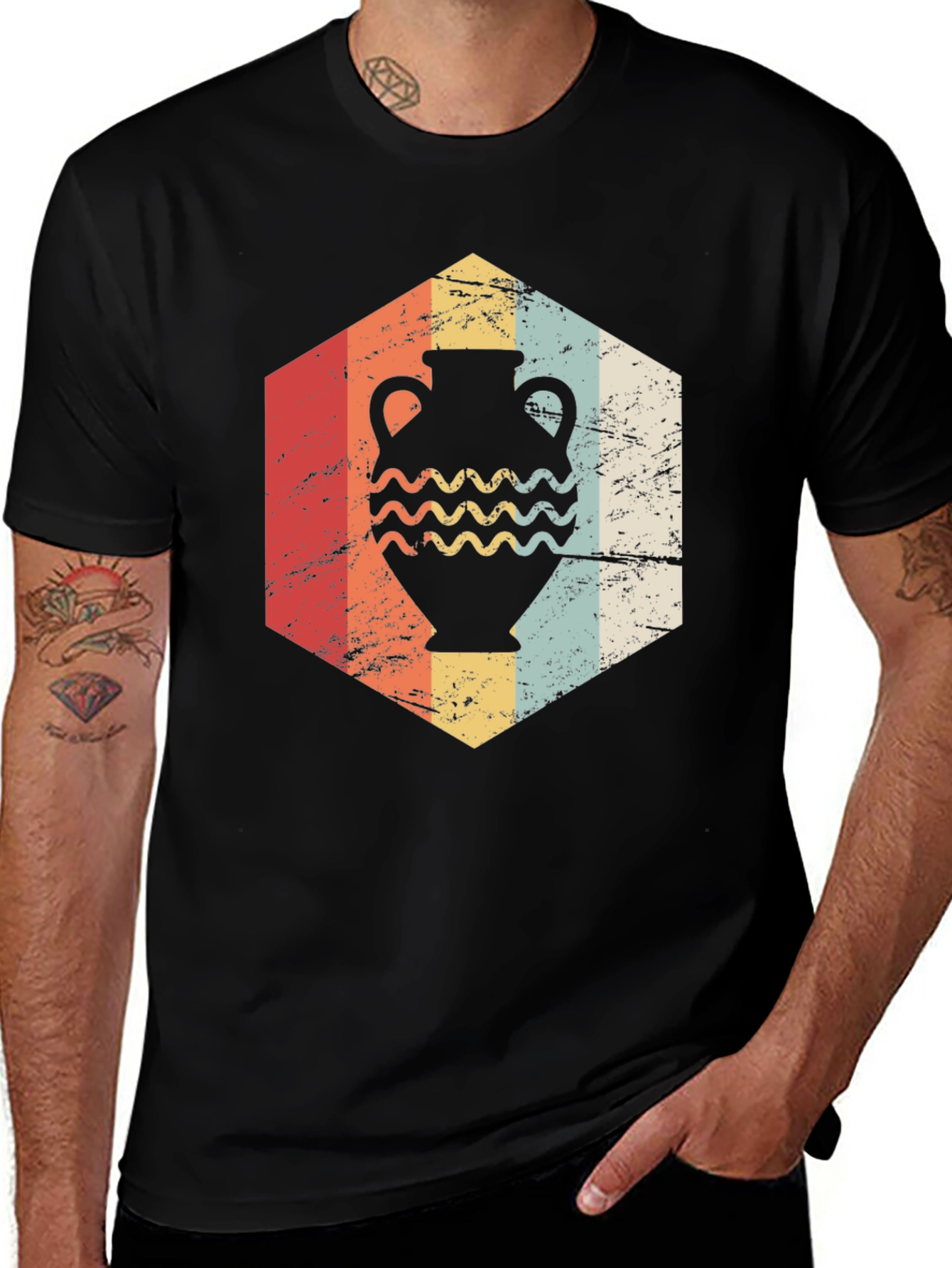 Variant 15 of Vintage Pottery Hexagon Graphic T-Shirt