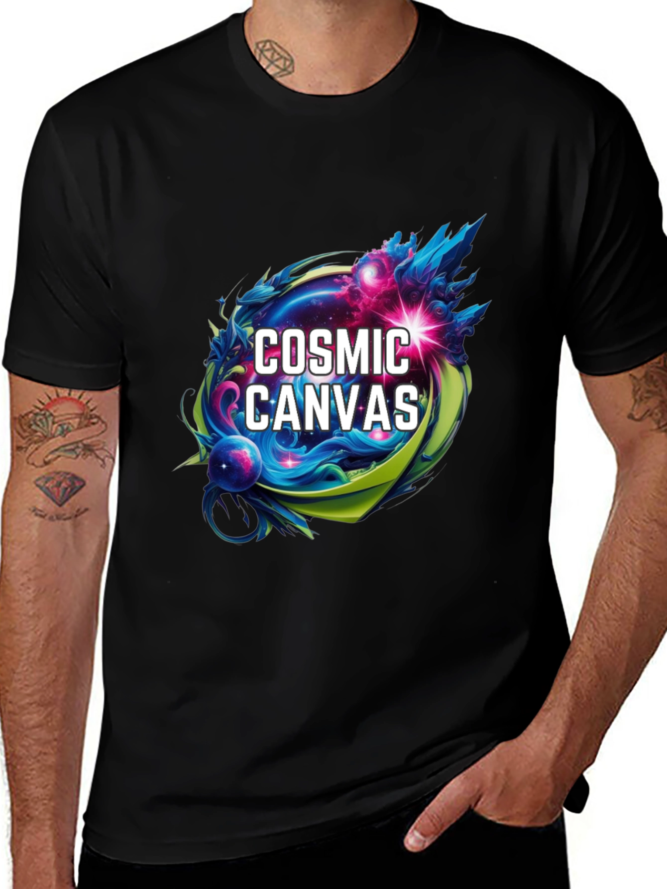 Variant 4 of Cosmic Canvas Graphic T-Shirt - Artistic Design