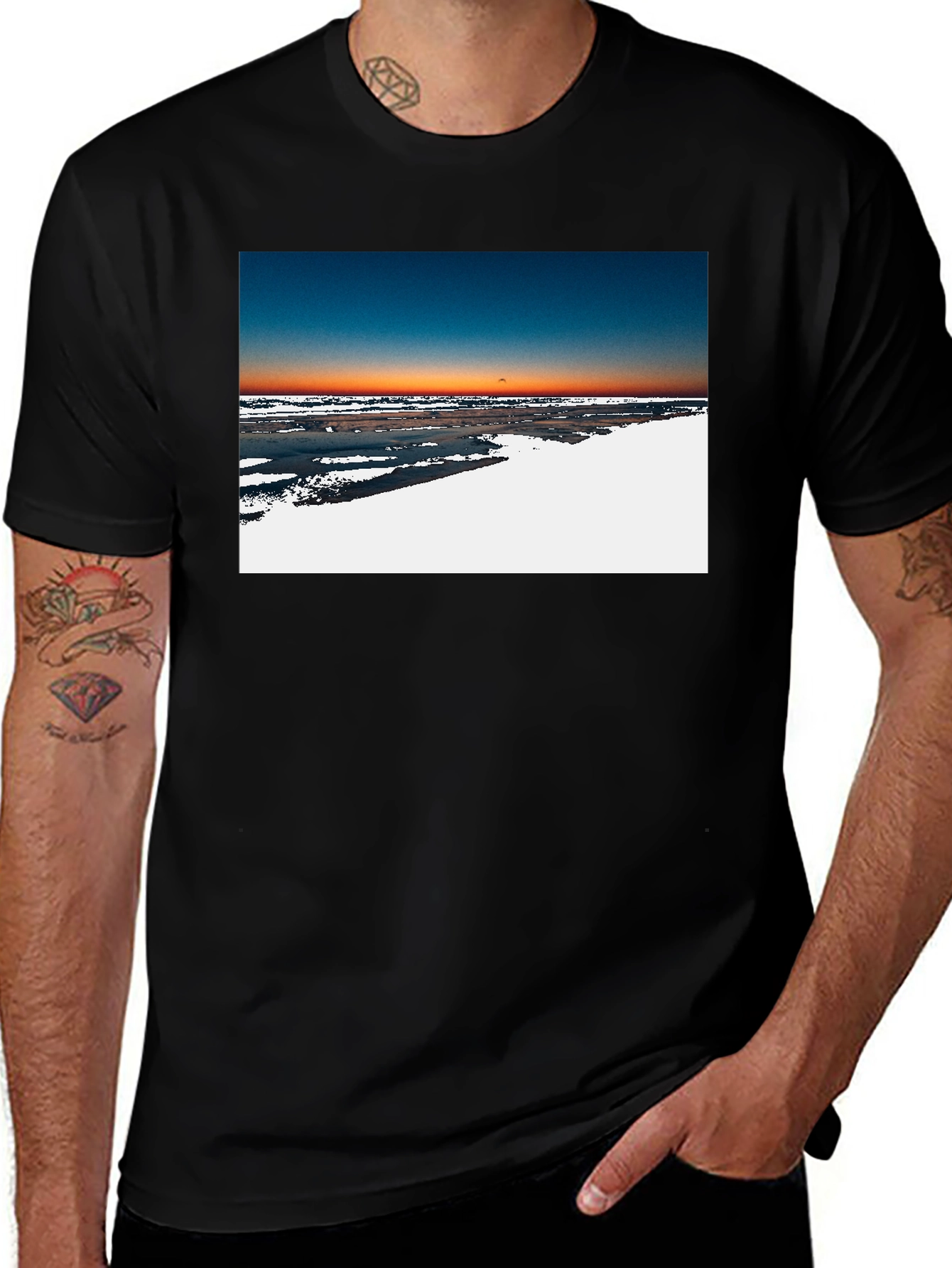 Variant 25 of Sunset Beach Graphic Tee - Soft Cotton Blend