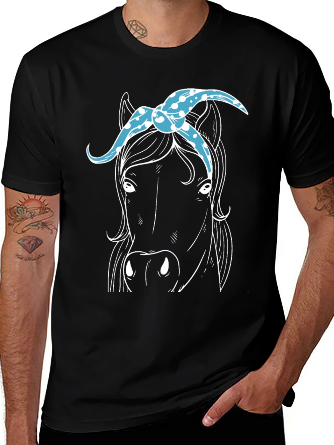 Variant 5 of Horse with Bandana Graphic Tee
