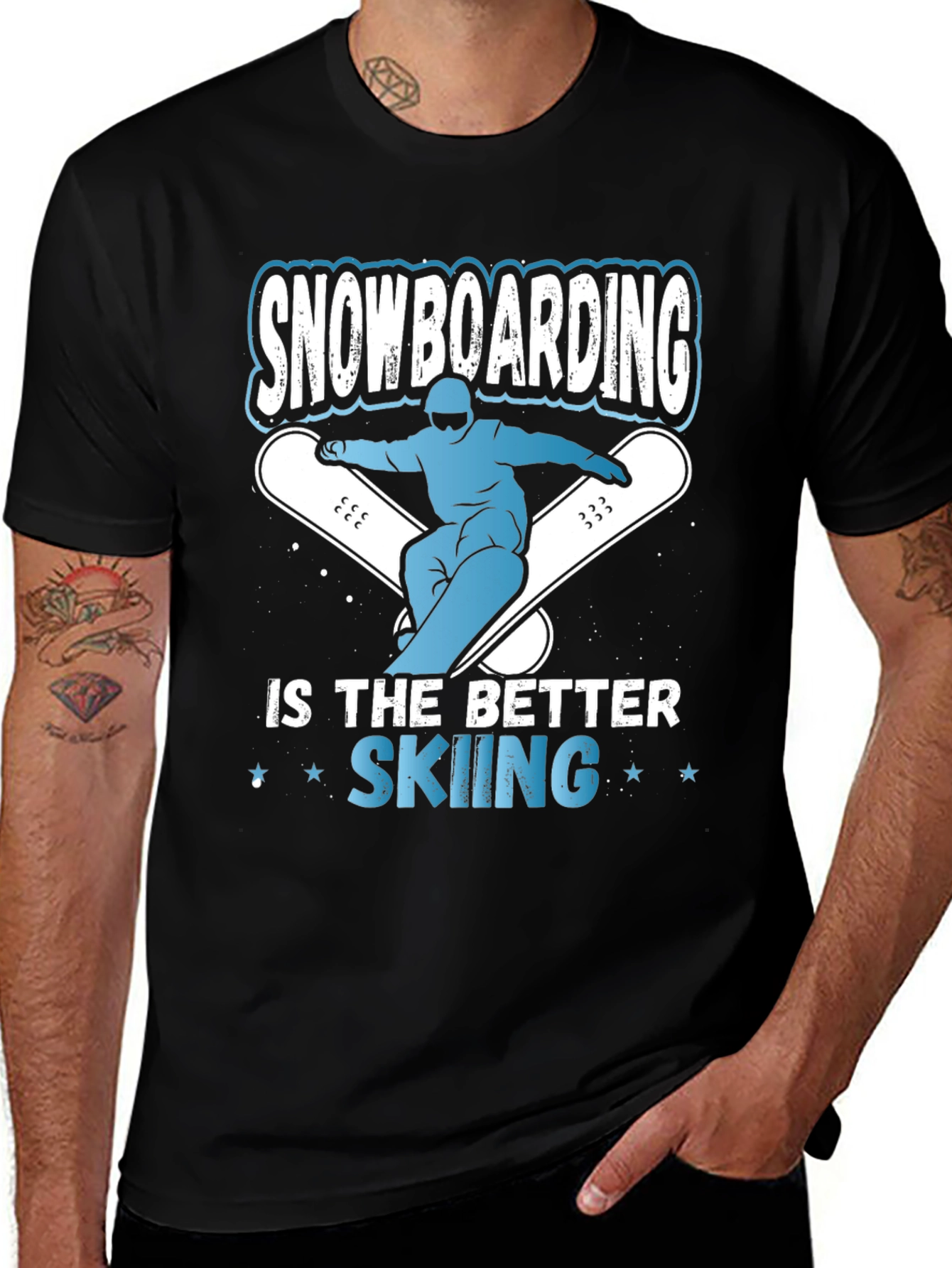 Variant 26 of Snowboarding Better Than Skiing Graphic T-Shirt