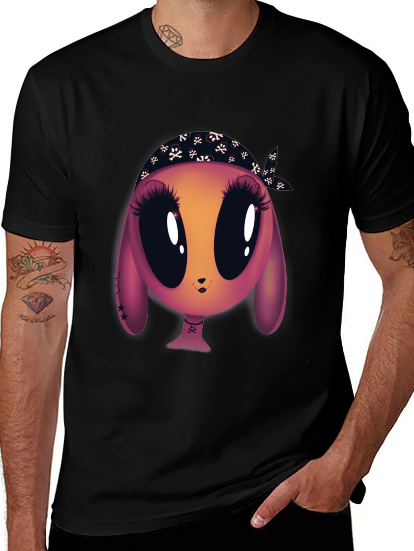 Variant 11 of Alien Cartoon Graphic Tee - Black